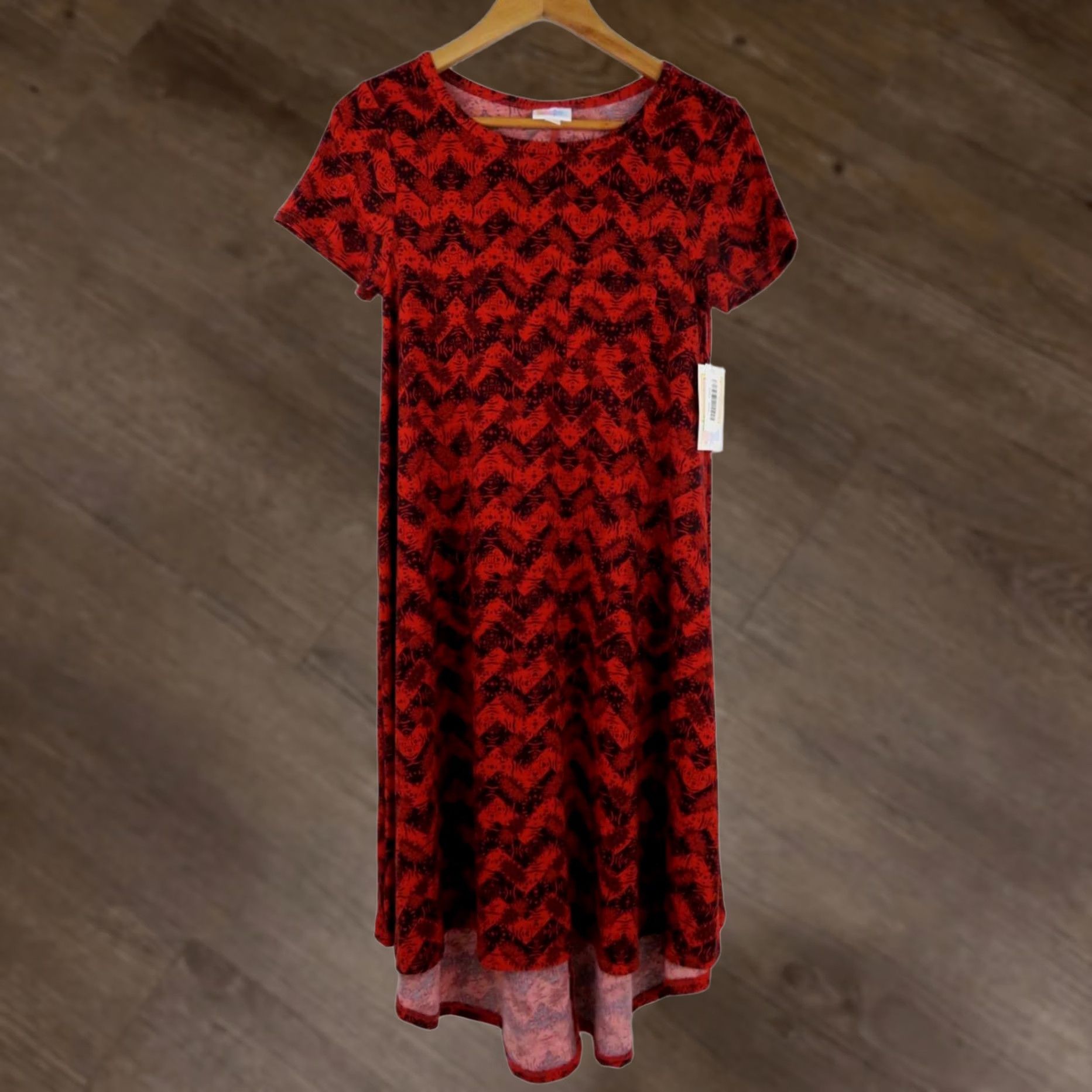 Vintage LuLaRoe Carly Dress XXS Red Black Blue Tribal Geometric Aztec Stretch Swing Size XXS / US 00 / IT 34 - 1 Thumbnail