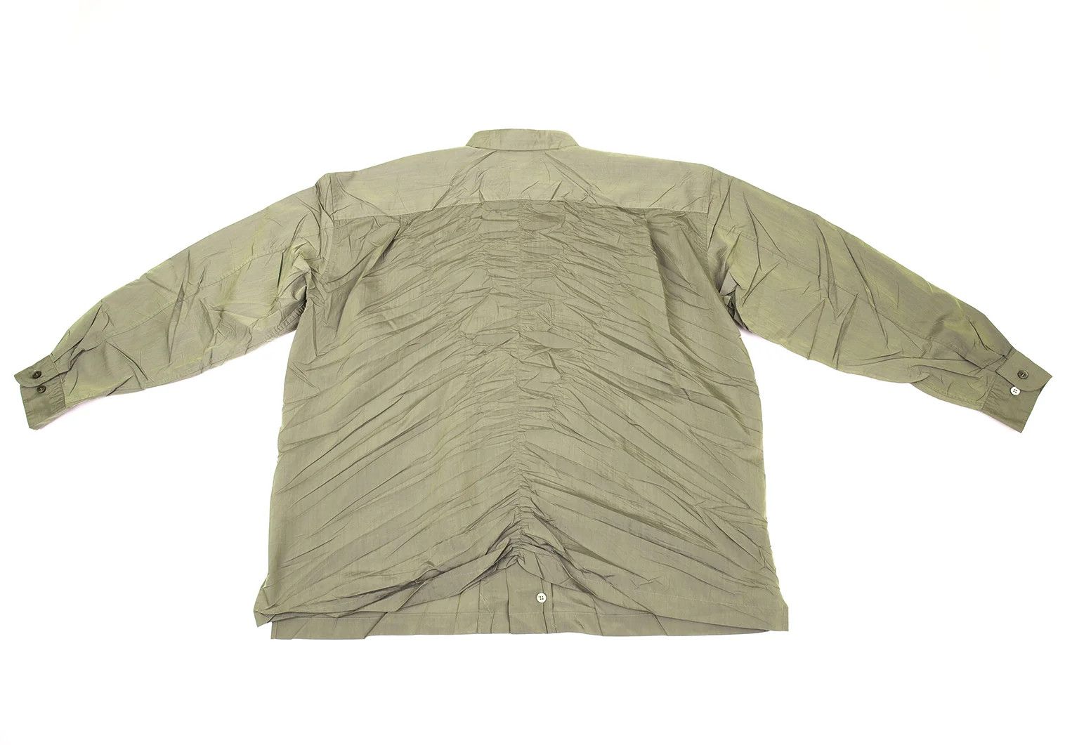 Issey Miyake Polyester Wrinkled Shirt in Khaki, Size XL Size US XL / EU 56 / 4 - 12 Thumbnail