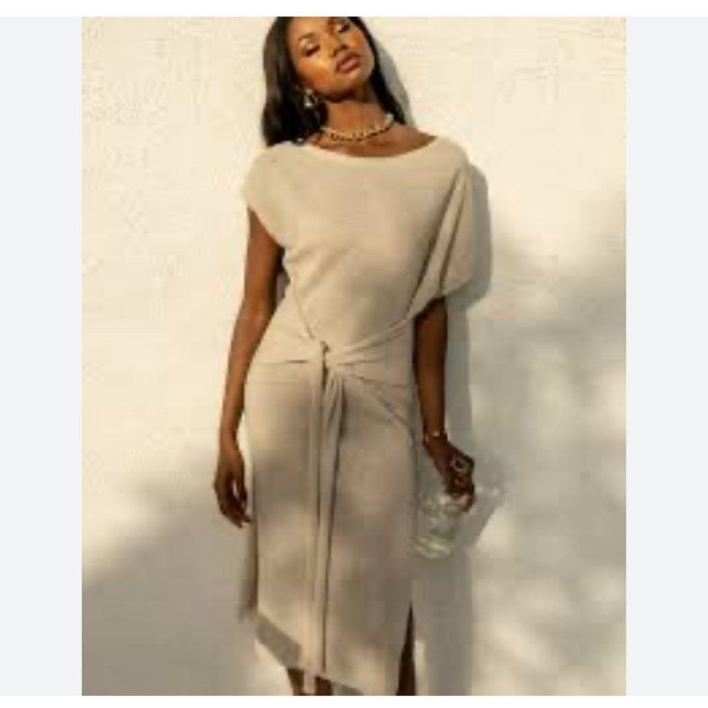 Other Runaway The Label Black "Moxie" Knit Long Sleeve Midi Sheath Size S / US 4 / IT 40 - 14 Thumbnail
