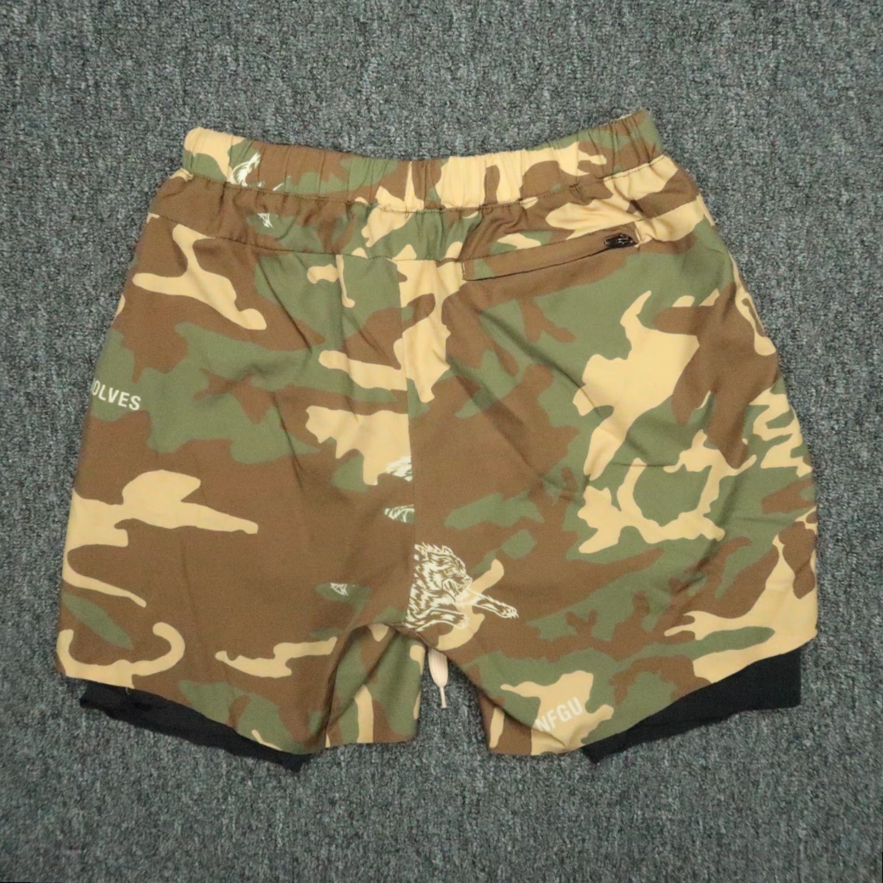 Darc Sport Darc Sport Shorts Mens Small Brown Green Camo Wolves Club Lined Zip Pocket Size US 29 - 5 Thumbnail