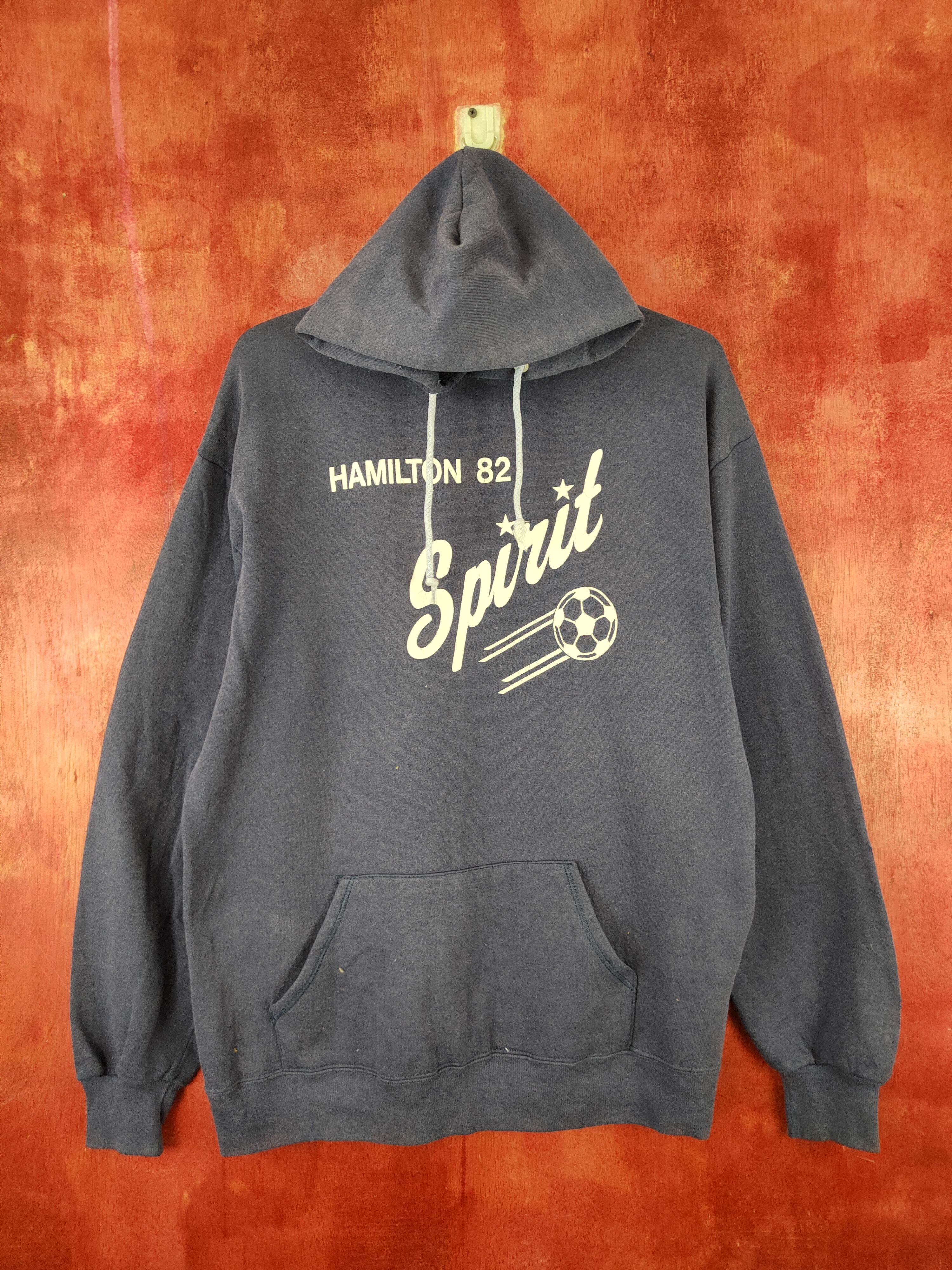 image of Jerzees x Made In USA 82' Hamilton Spirit Vintage Faded Hoodie Sweatshirts S2130 in Dark Blue (Size