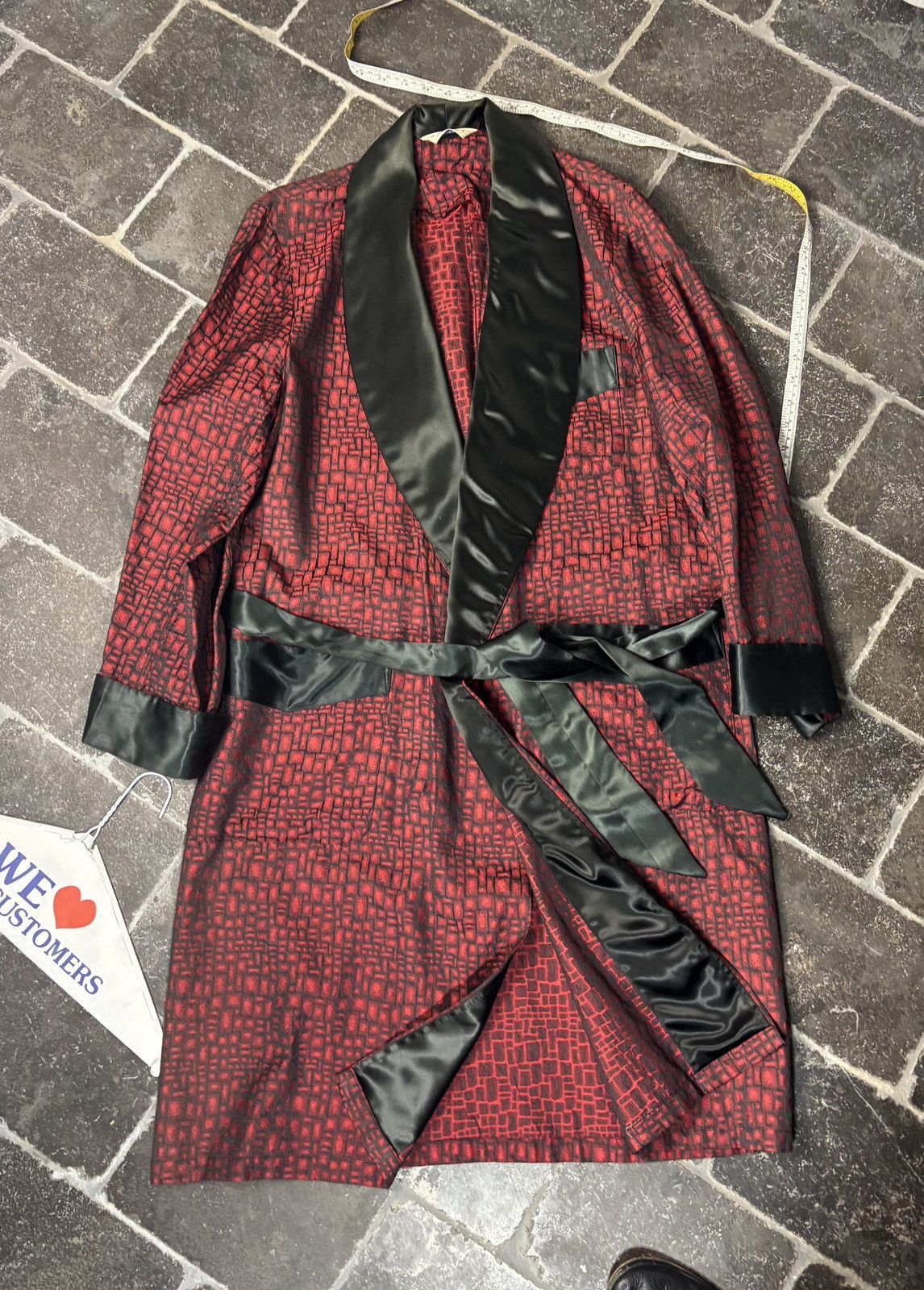 Vintage 1950s Smoking Jacket True Vintage House Coat Belted Robe USA Size US S / EU 44-46 / 1 - 1 Thumbnail