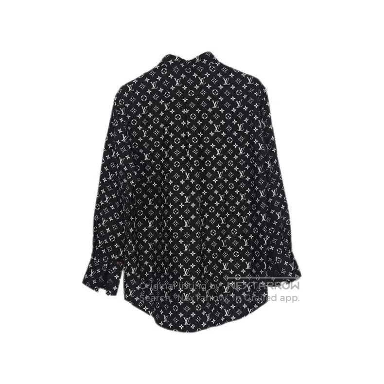 Louis Vuitton Louis Vuitton Black full logo mulberry silk shirt Size XS / US 0-2 / IT 36-38 - 2 Thumbnail