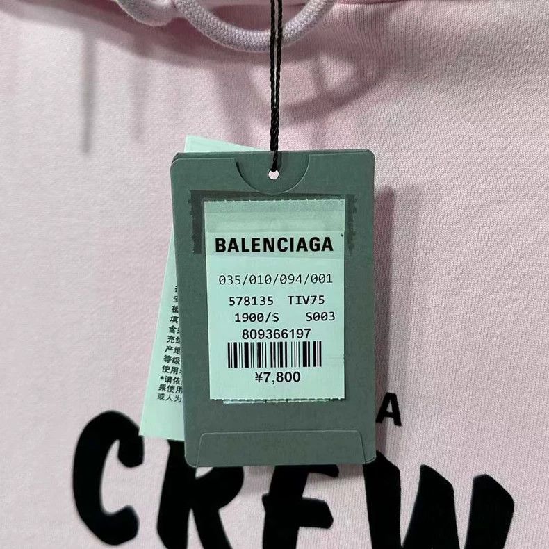 Balenciaga Balenciaga Pink CREW Letter Hoodie Sweatshirt Size US S / EU 44-46 / 1 - 7 Thumbnail