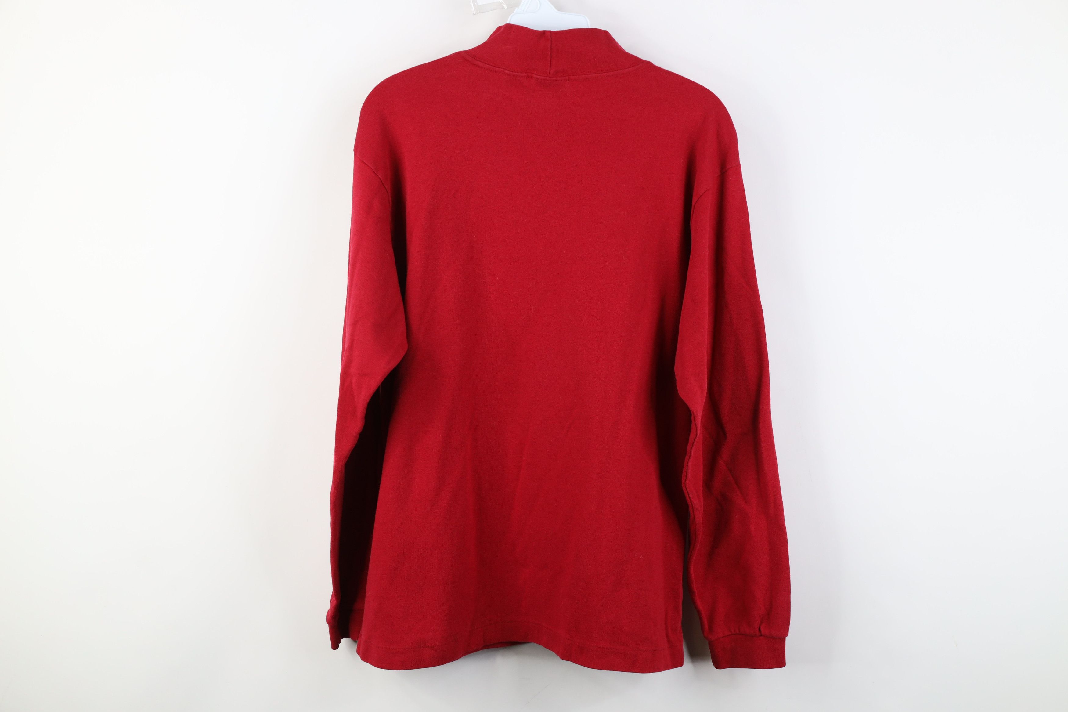 L.L. Bean Vintage 90s LL Bean Mock Neck Long Sleeve T-Shirt Red USA Size US M / EU 48-50 / 2 - 10 Thumbnail