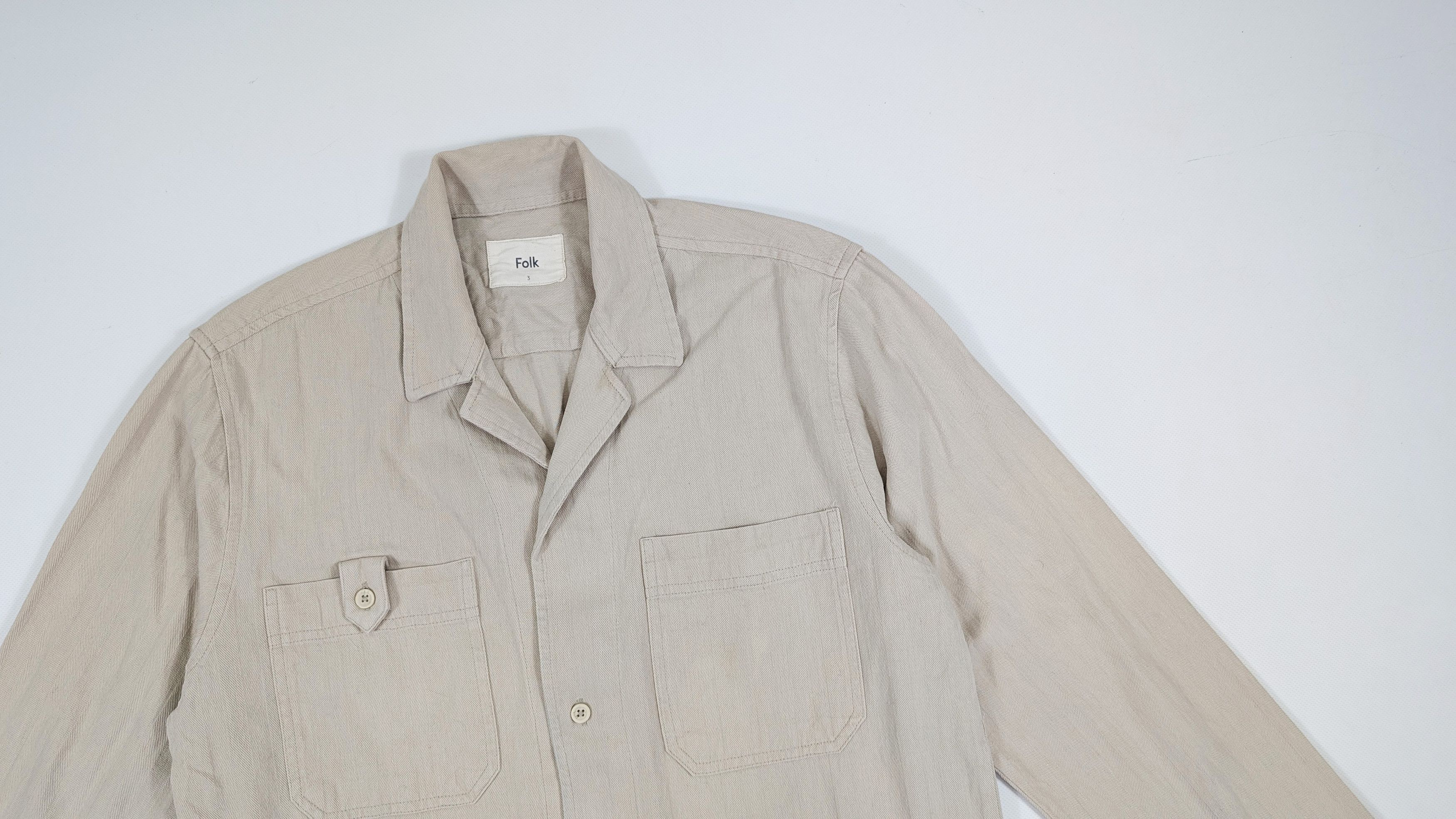 Folk Folk Beige Cotton Overshirt Size 3 M Size US M / EU 48-50 / 2 - 2 Thumbnail