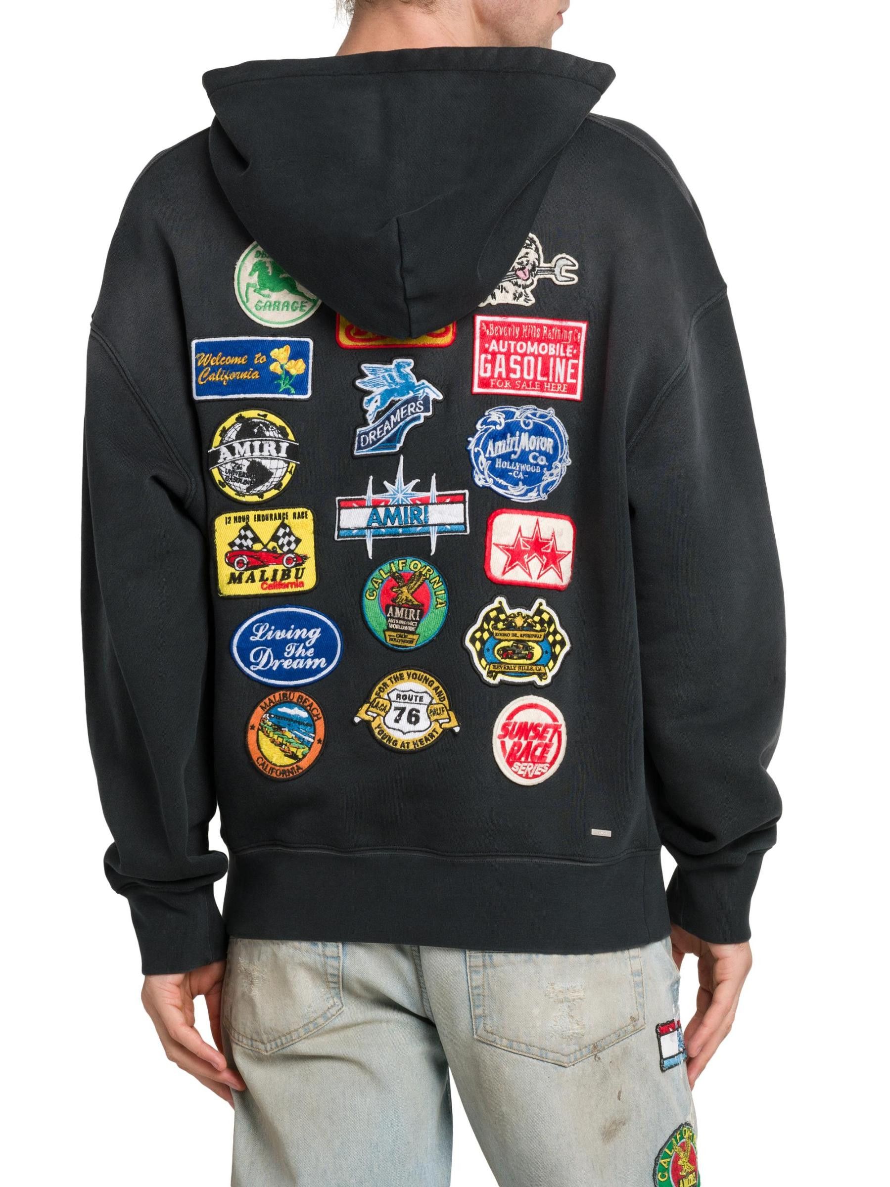 Amiri os11x1225 Station Patch Cotton Oversized Hoodie in Black Size US S / EU 44-46 / 1 - 4 Thumbnail