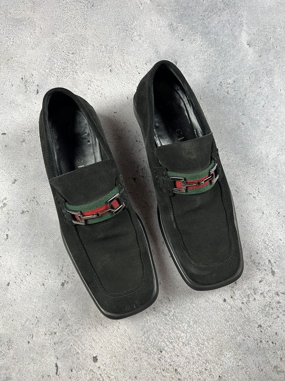 Gucci Vintage Gucci horse bit suede loafers Size US 11.5 / EU 44-45 - 1 Thumbnail