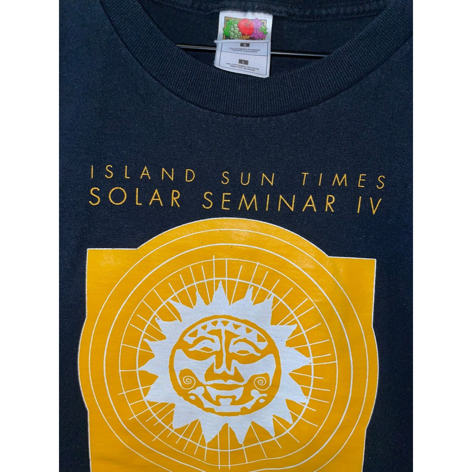 Fruit Of The Loom Vintage Sun Shirt Island Times Solar Seminar Cancun Sunshine Size US L / EU 52-54 / 3 - 2 Thumbnail