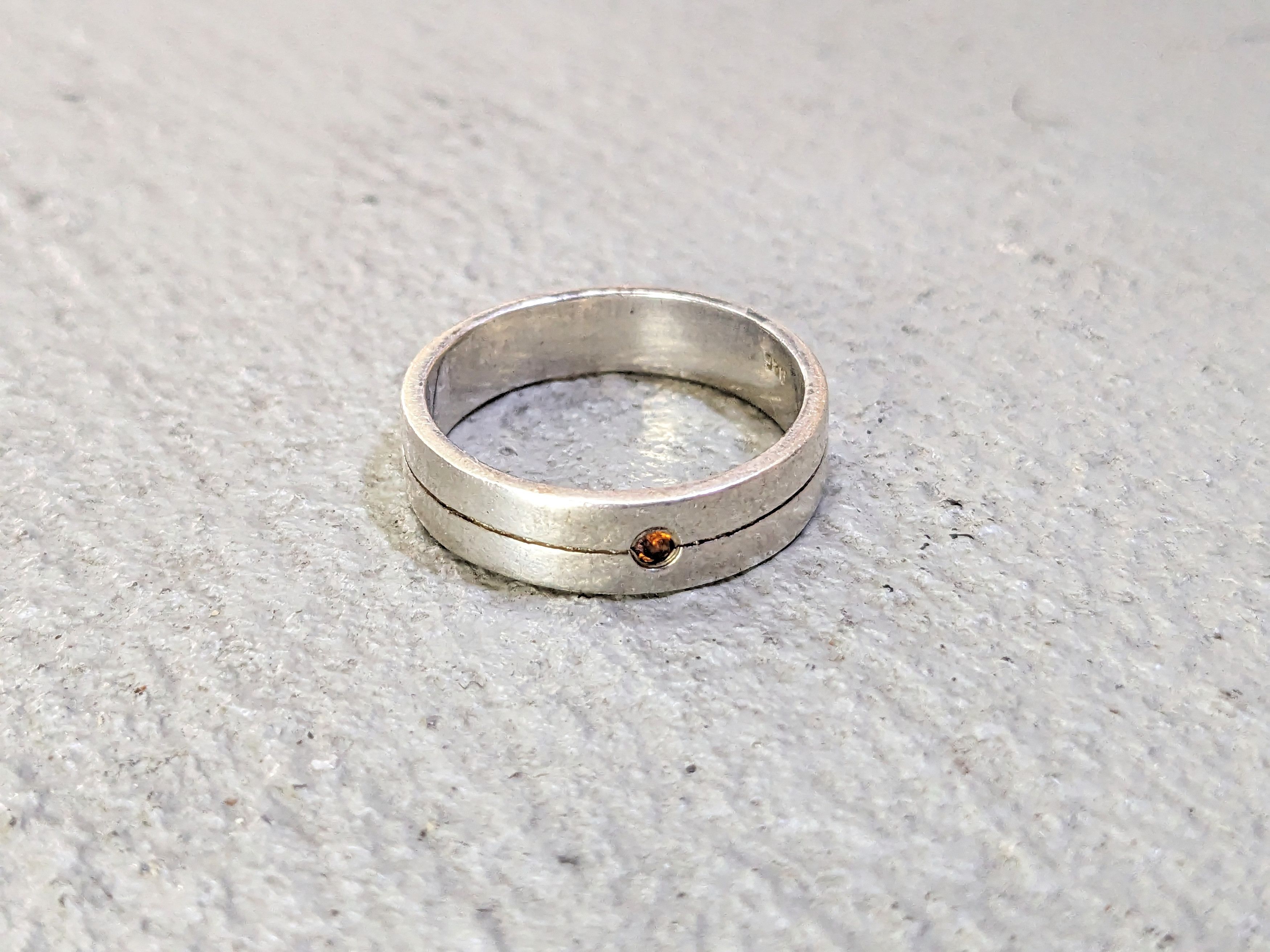 Jewelry Vintage Sterling Silver Ring Orange 8.75 Modern Minimalist Size ONE SIZE - 1 Thumbnail