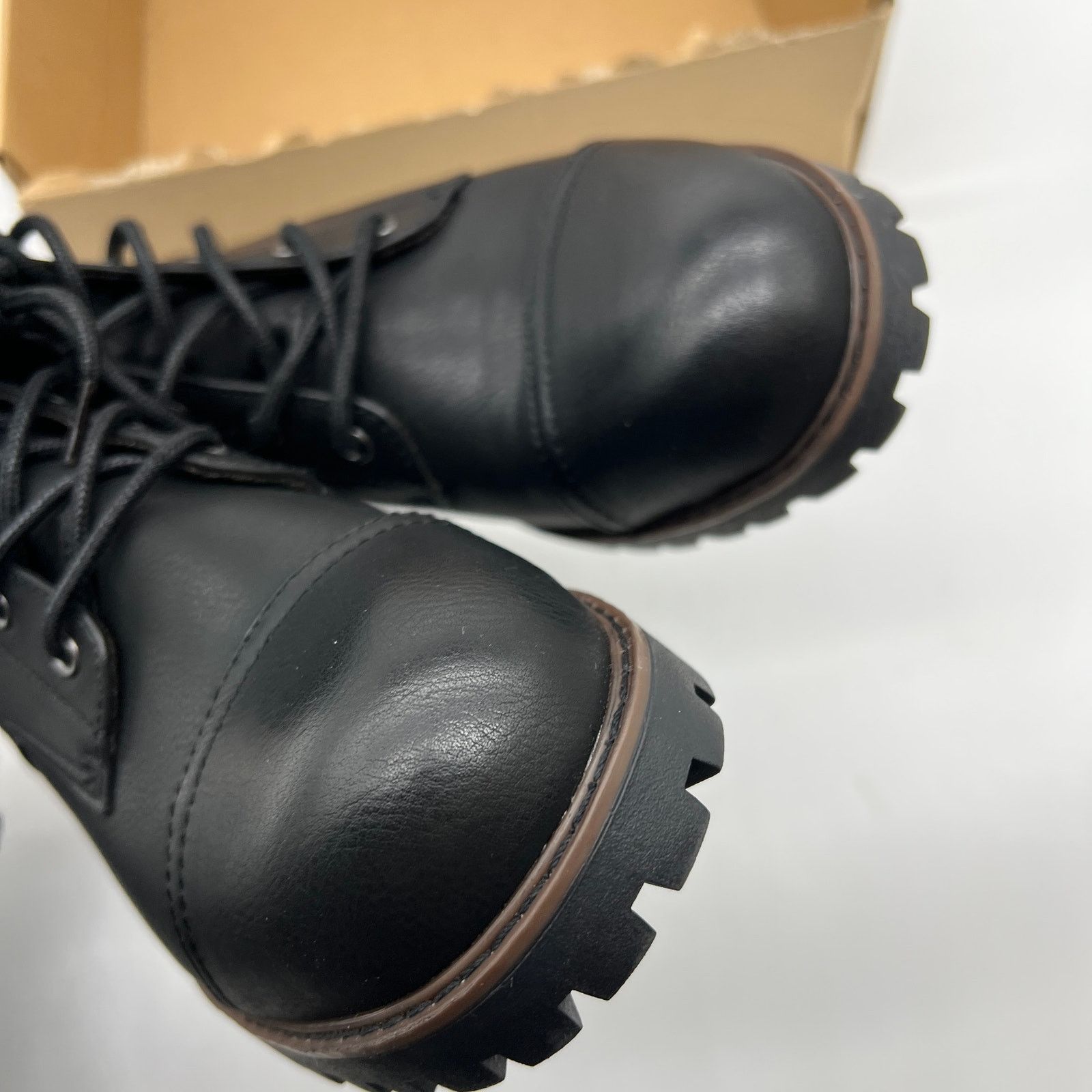 Other B.O.C Combat Boots Women's 9.5 M Black Faux Leather Boots Size US 9.5 / IT 39.5 - 7 Thumbnail