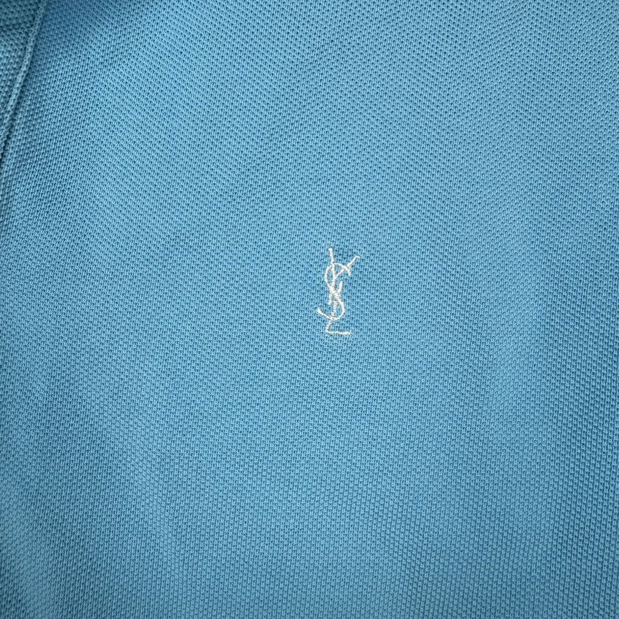 Yves Saint Laurent YSL collared shirt tshirt blue with ysl white embroidery Size US L / EU 52-54 / 3 - 3 Thumbnail