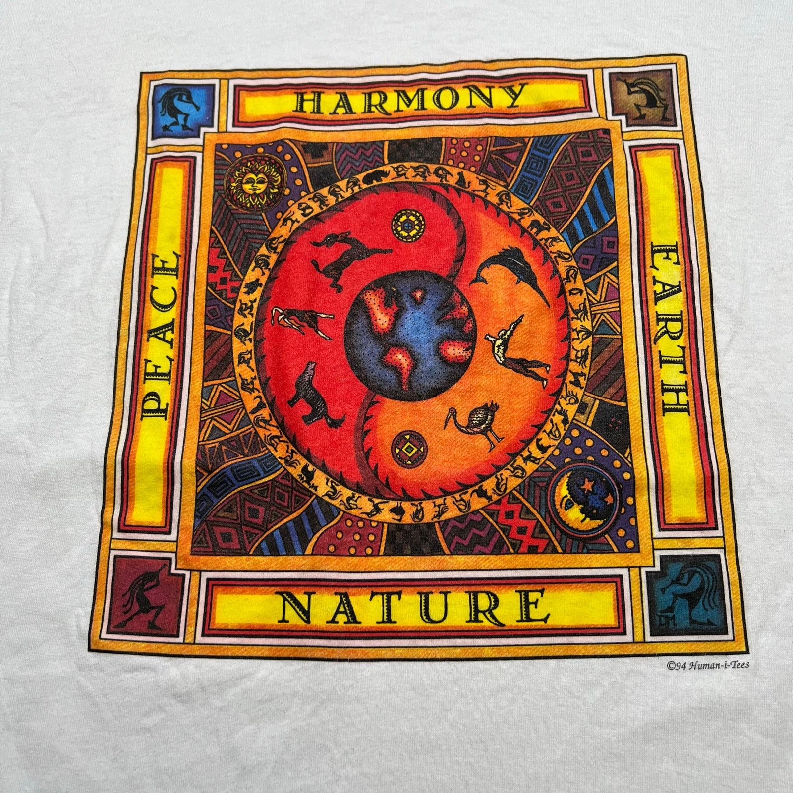 Anvil Vintage Human Shirt Mens XL Peace Harmony Earth Nature 90s Size US L / EU 52-54 / 3 - 2 Thumbnail