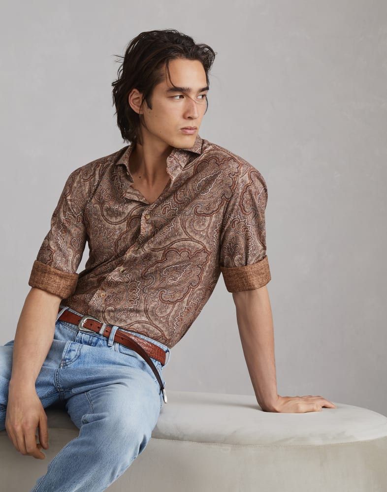 Brunello Cucinelli o1w1db10825 Shirt in Brown Size US M / EU 48-50 / 2 - 3 Thumbnail
