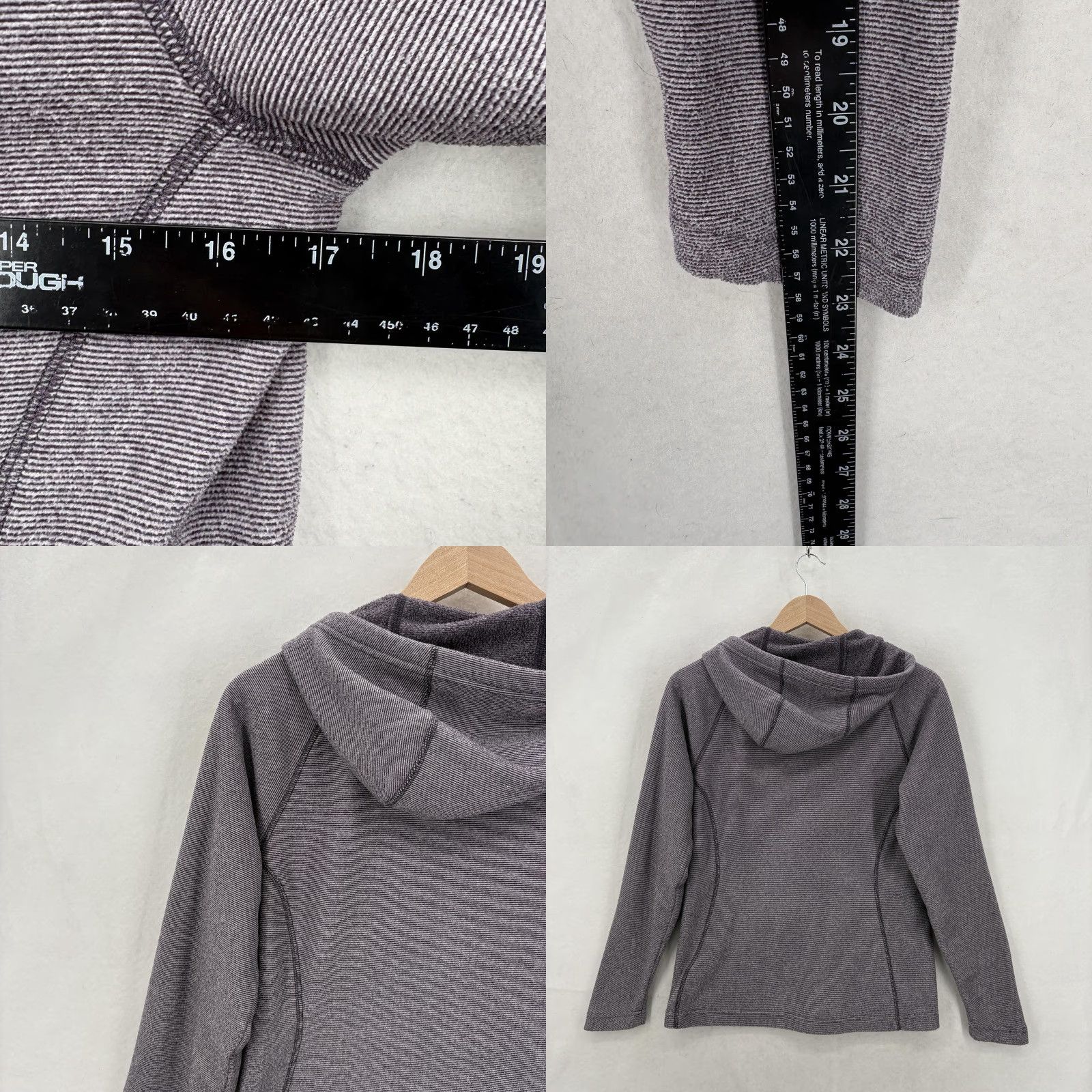 The North Face The North Face Jacket Womens Small Gray Striped Fleece Hooded Full Zip Casual Travel Size S / US 4 / IT 40 - 8 Thumbnail