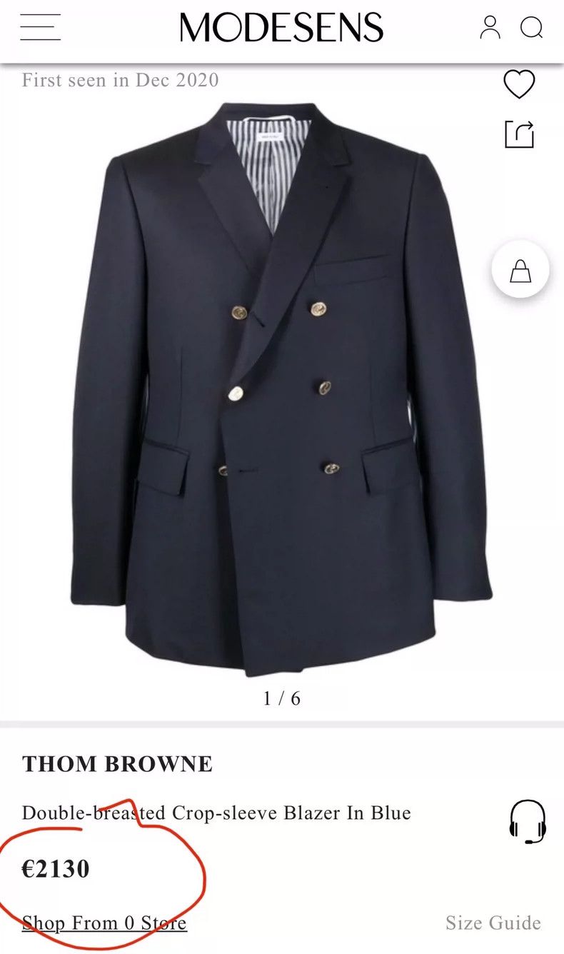 Thom Browne Thom Browne size0 Blue and white double lapel suit Size 34S - 3 Thumbnail