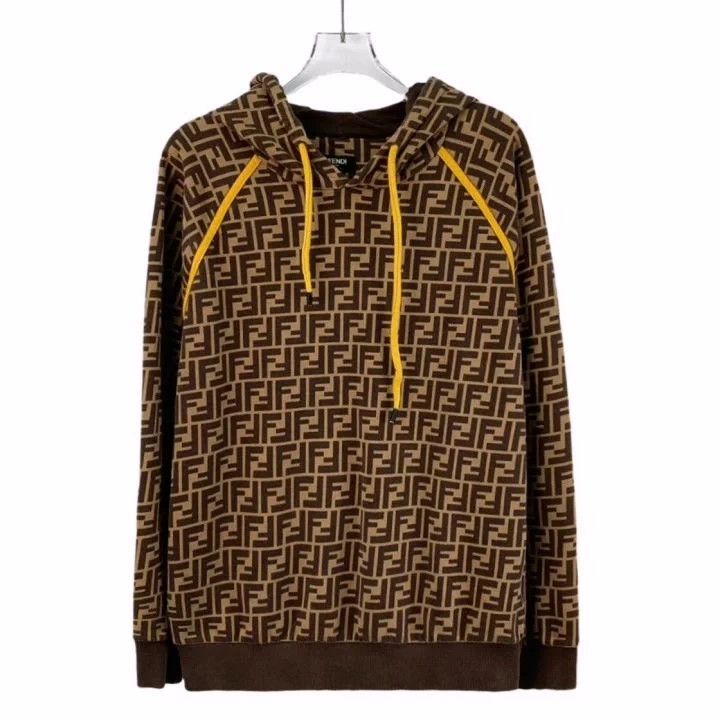 Fendi Fendi Brown Logo Print Hoodie Sweatshirt Size US L / EU 52-54 / 3 - 1 Thumbnail