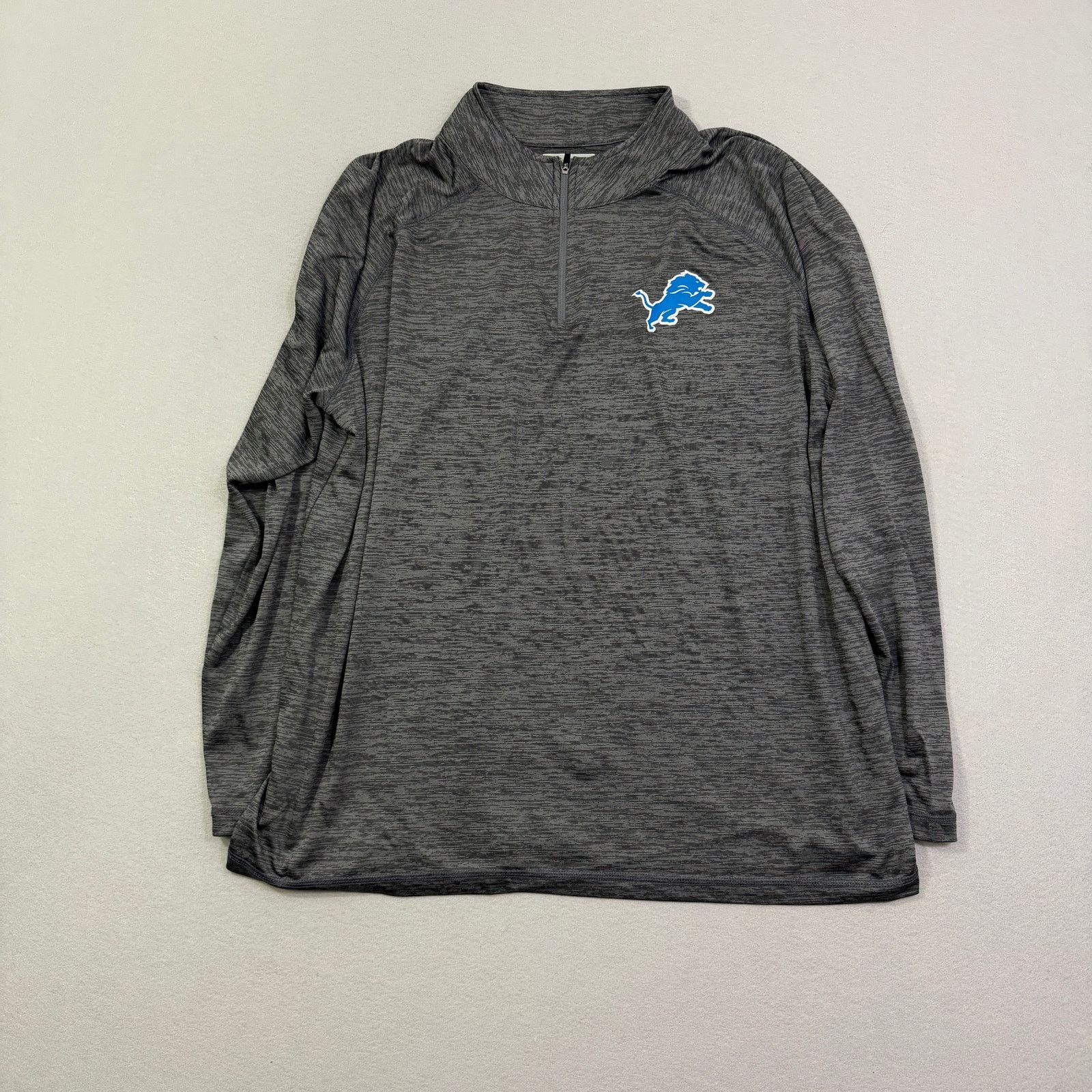NFL Detroit Lions Quarter Zip Pullover Men's 2XL XXL Gray Blue Size US XXL / EU 58 / 5 - 1 Thumbnail