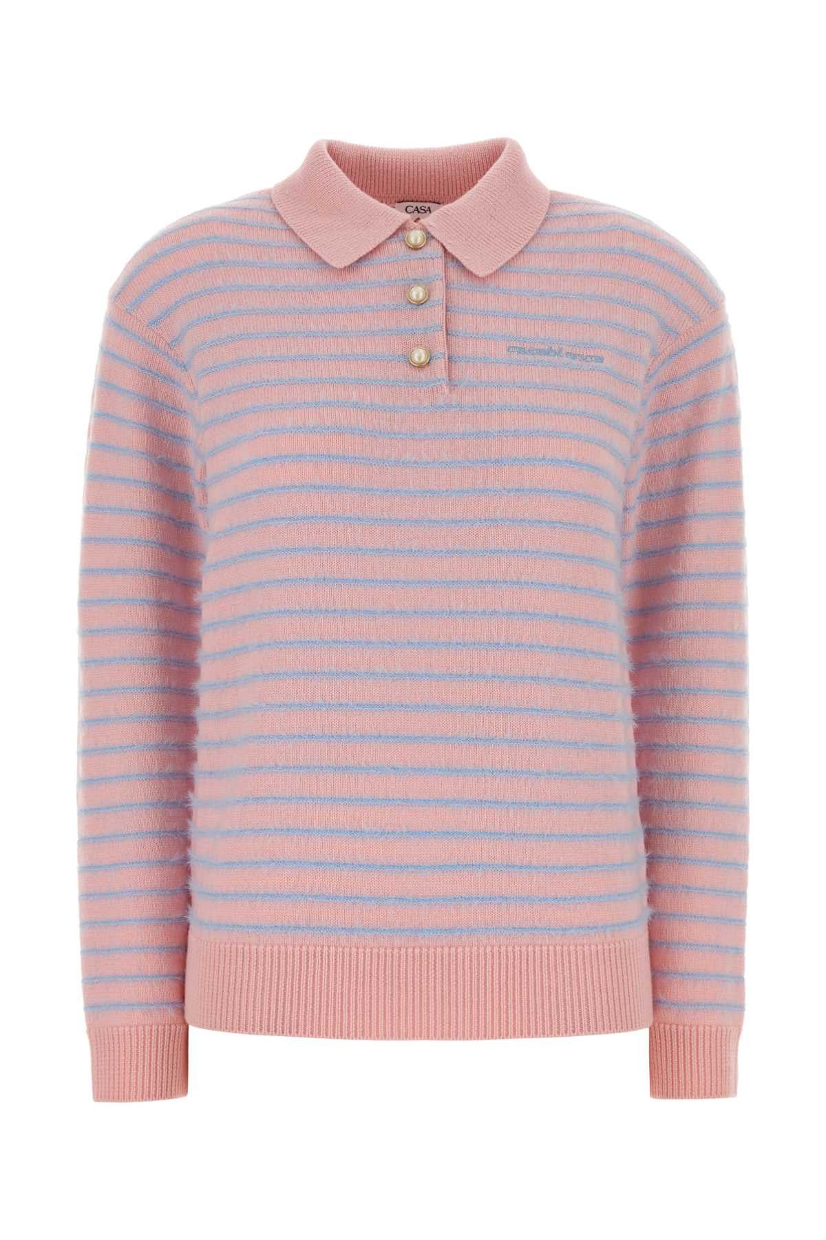 Embroidered Wool Blend Polo Shirt