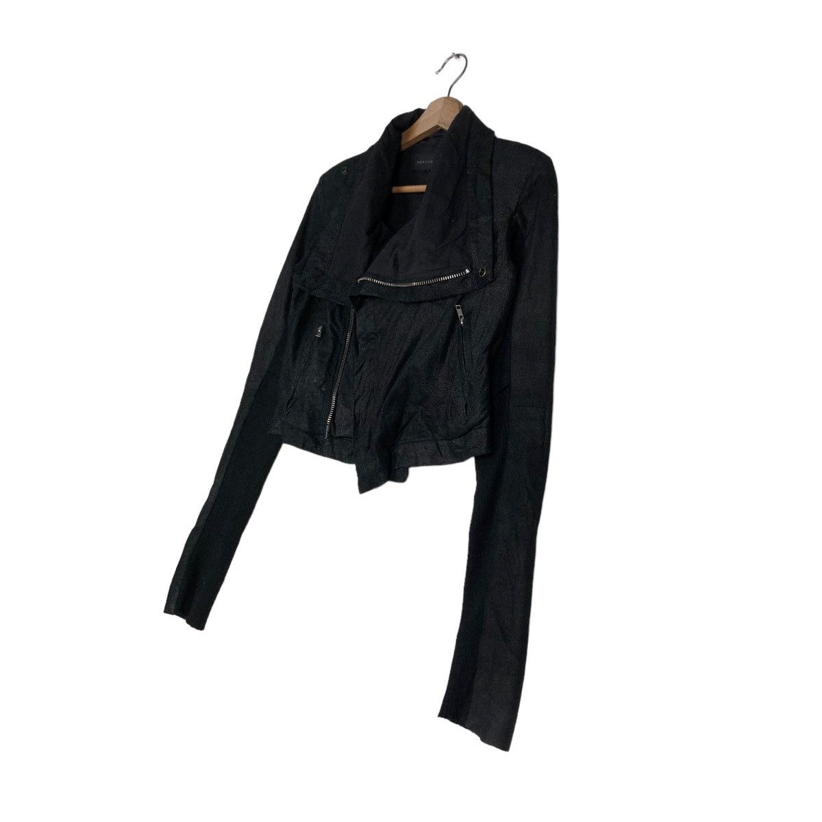Japanese Brand 🔥Cropped Biker Jacket Bondage Mercuryduo Double Collar Size S / US 4 / IT 40 - 2 Thumbnail