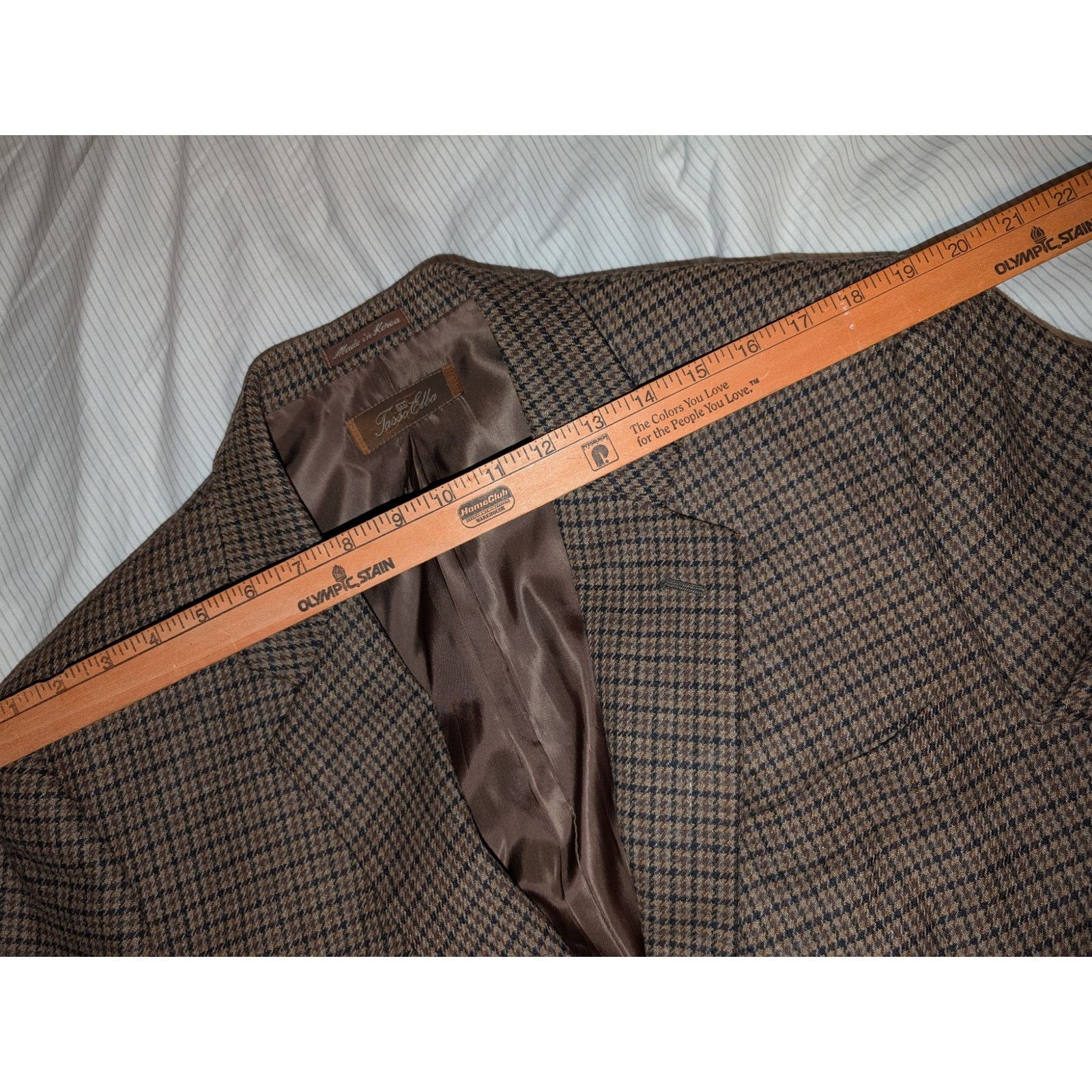 Tasso Elba Tasso Elba Italian Wool Cashmere Houndstooth Blazer 40 R tag Size 42R - 2 Thumbnail