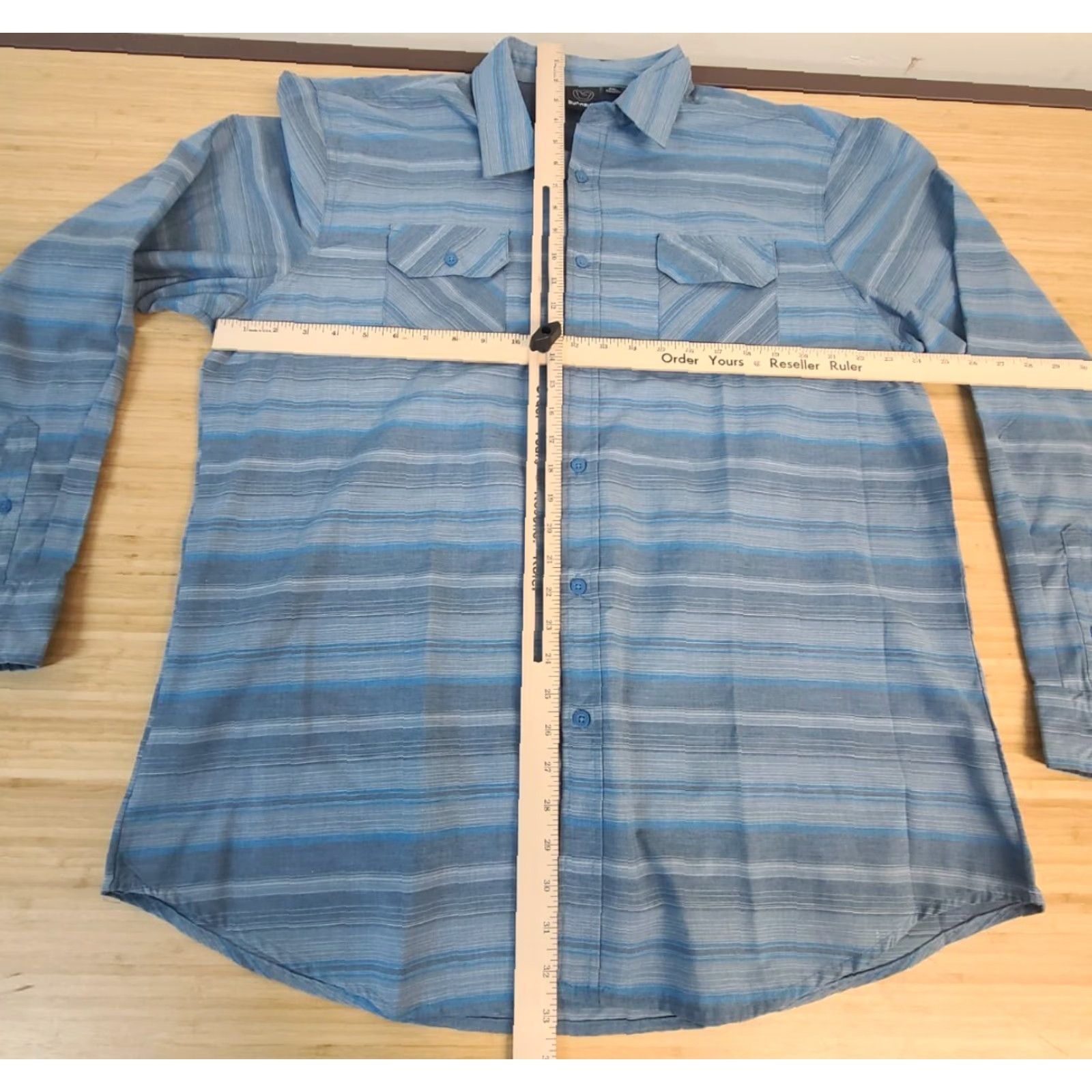 Burnside Burnside Button-Down Dress Shirt Blue 2XL Mens Long Sleeve Shirt Regular Size Size 48R - 4 Thumbnail