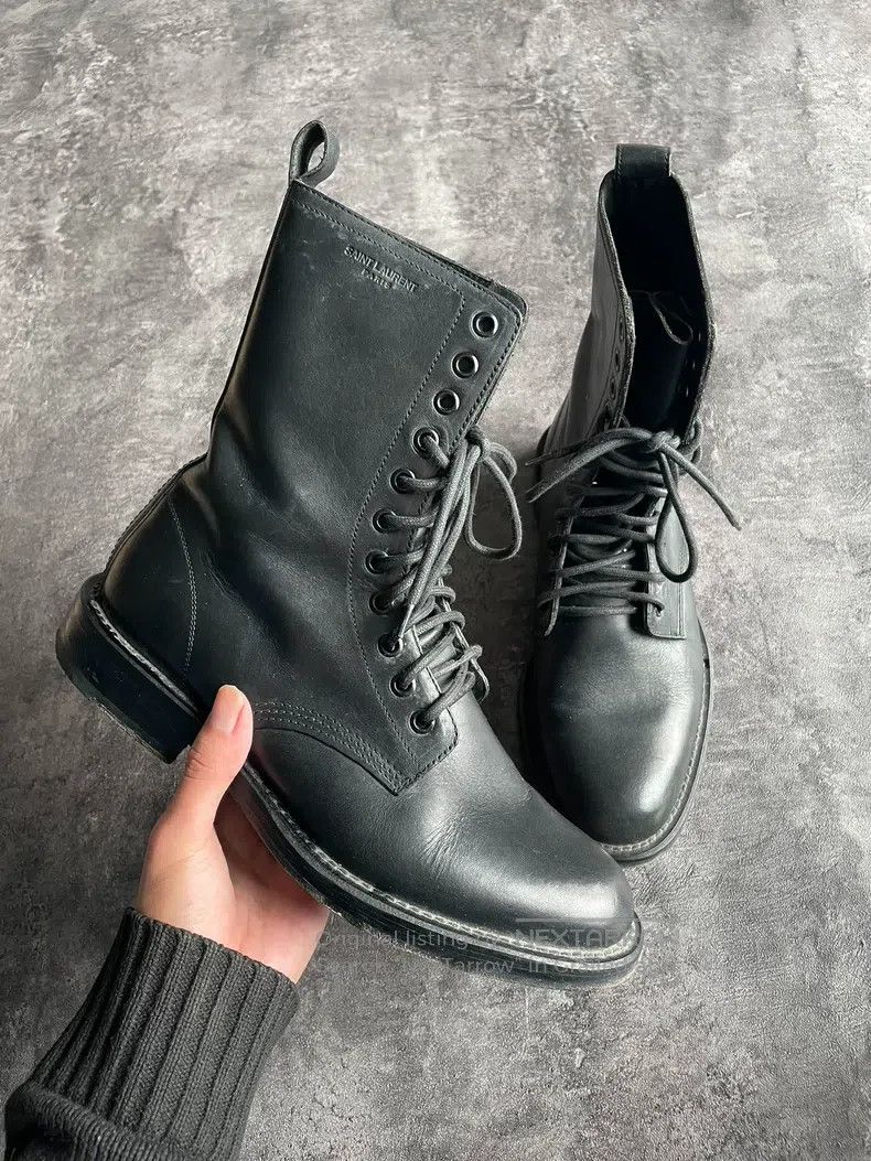 Saint Laurent Paris Saint Laurent Paris Calf Leather Military Boots Size US 6 / EU 39 - 3 Thumbnail