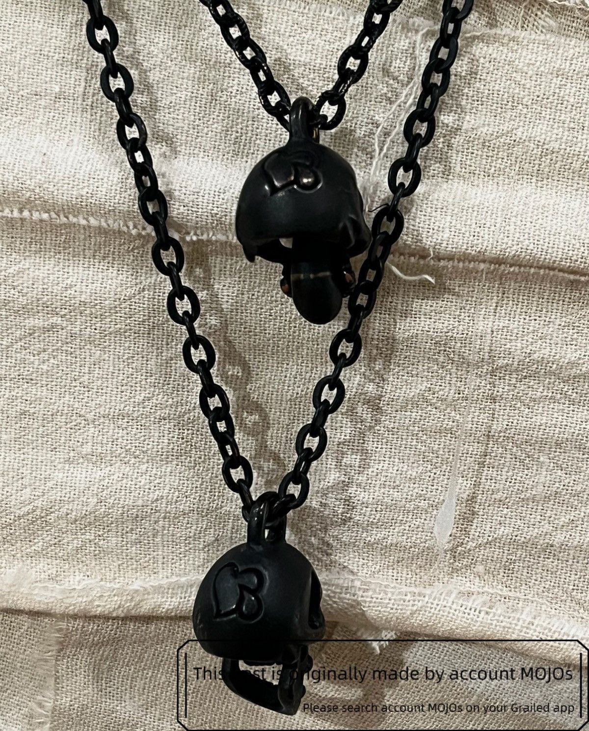 Number (N)ine Number Nine 06ss Heart & Skull Black Necklace mojos110 Size ONE SIZE - 6 Thumbnail