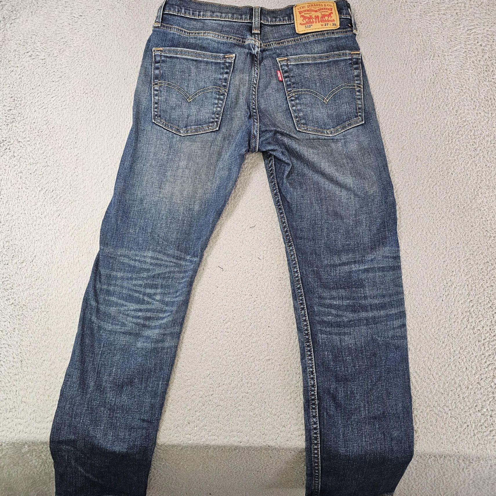 Levi's Levis 510 Jeans Mens 27x27 Slim Stretch Denim Distressed Faded Pants Size US 27 - 6 Thumbnail