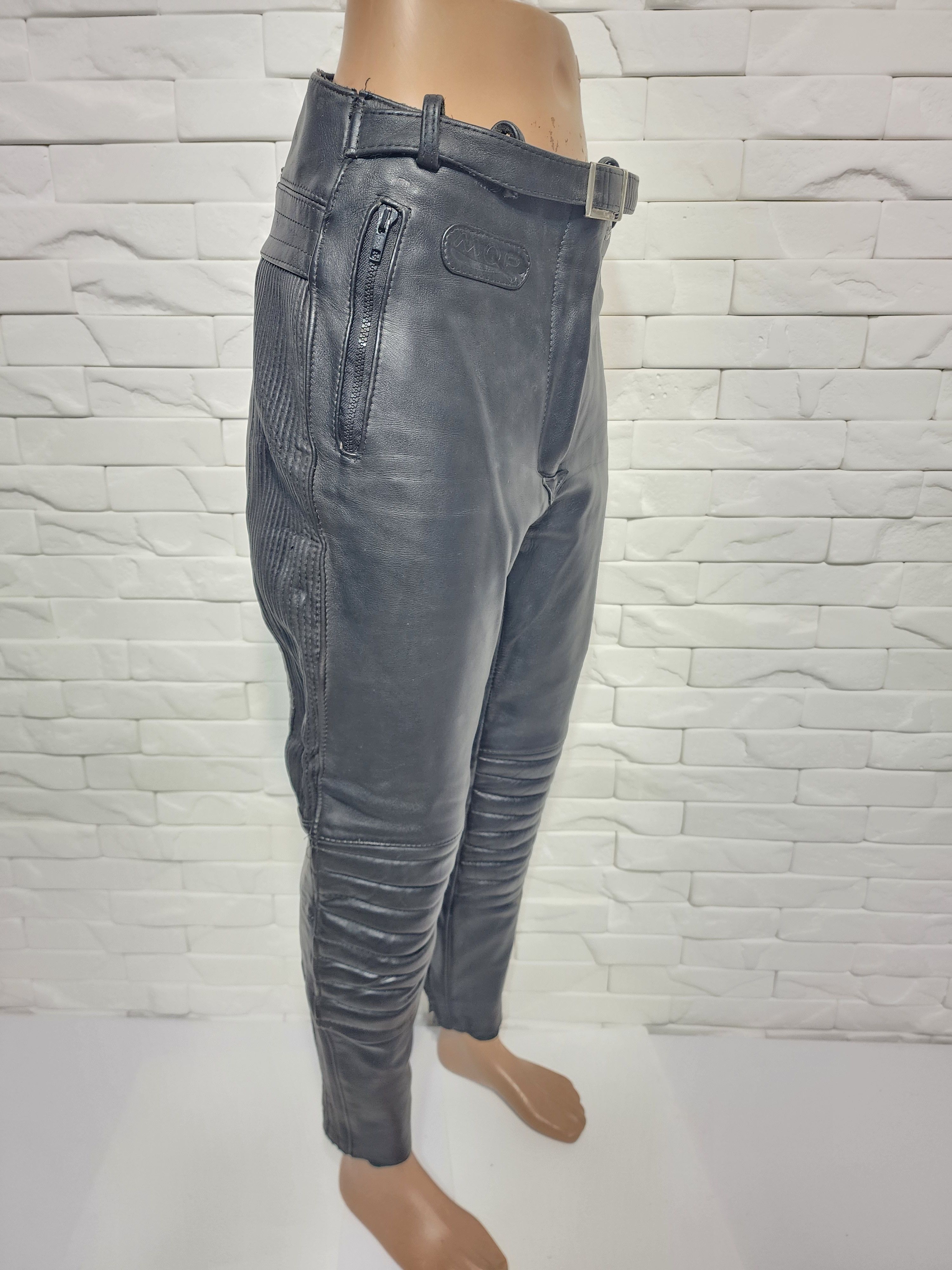 Sports Specialties Vintage Black Leather Biker Pants Size 30" / US 8 / IT 44 - 3 Thumbnail