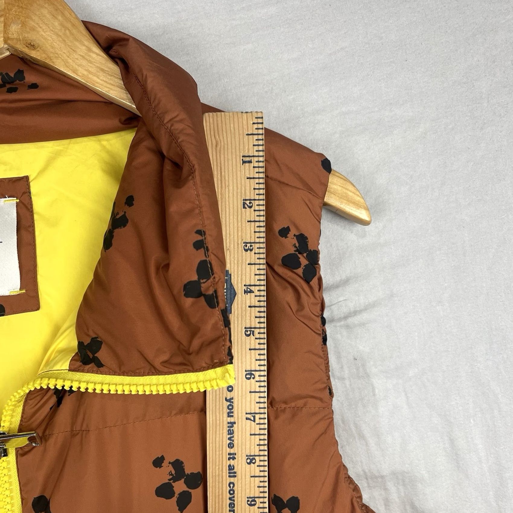 Vintage Kerri Rosenthal Vest Womens Large XL Brown Yellow Happy Daisy Puffer Full Zip Size XL / US 12-14 / IT 48-50 - 5 Thumbnail