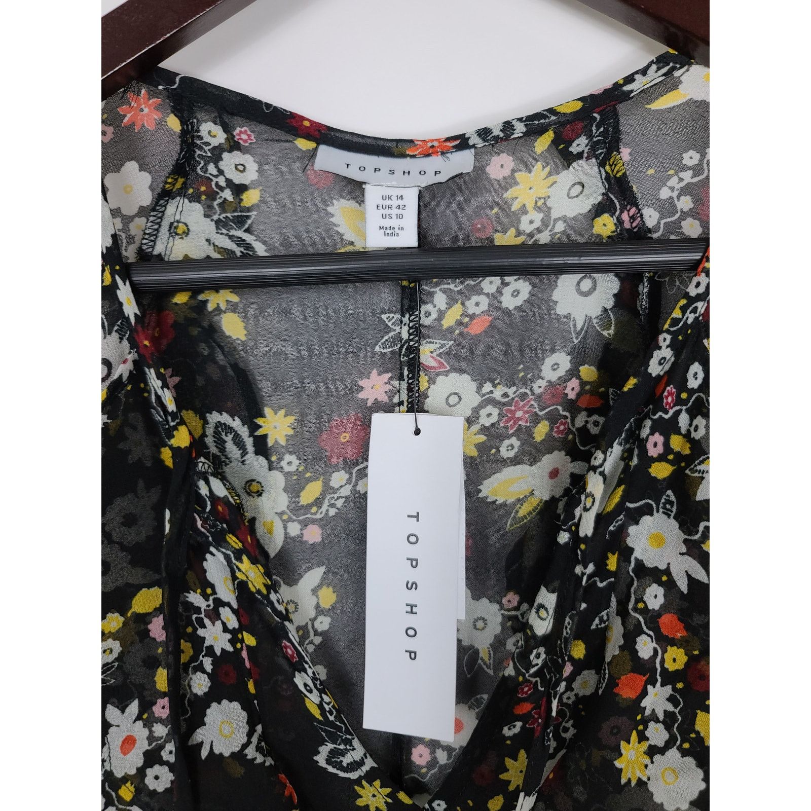 Topshop Topshop Sheer Floral Ruffle Dress NWT Size 10 Size L / US 10 / IT 46 - 5 Thumbnail