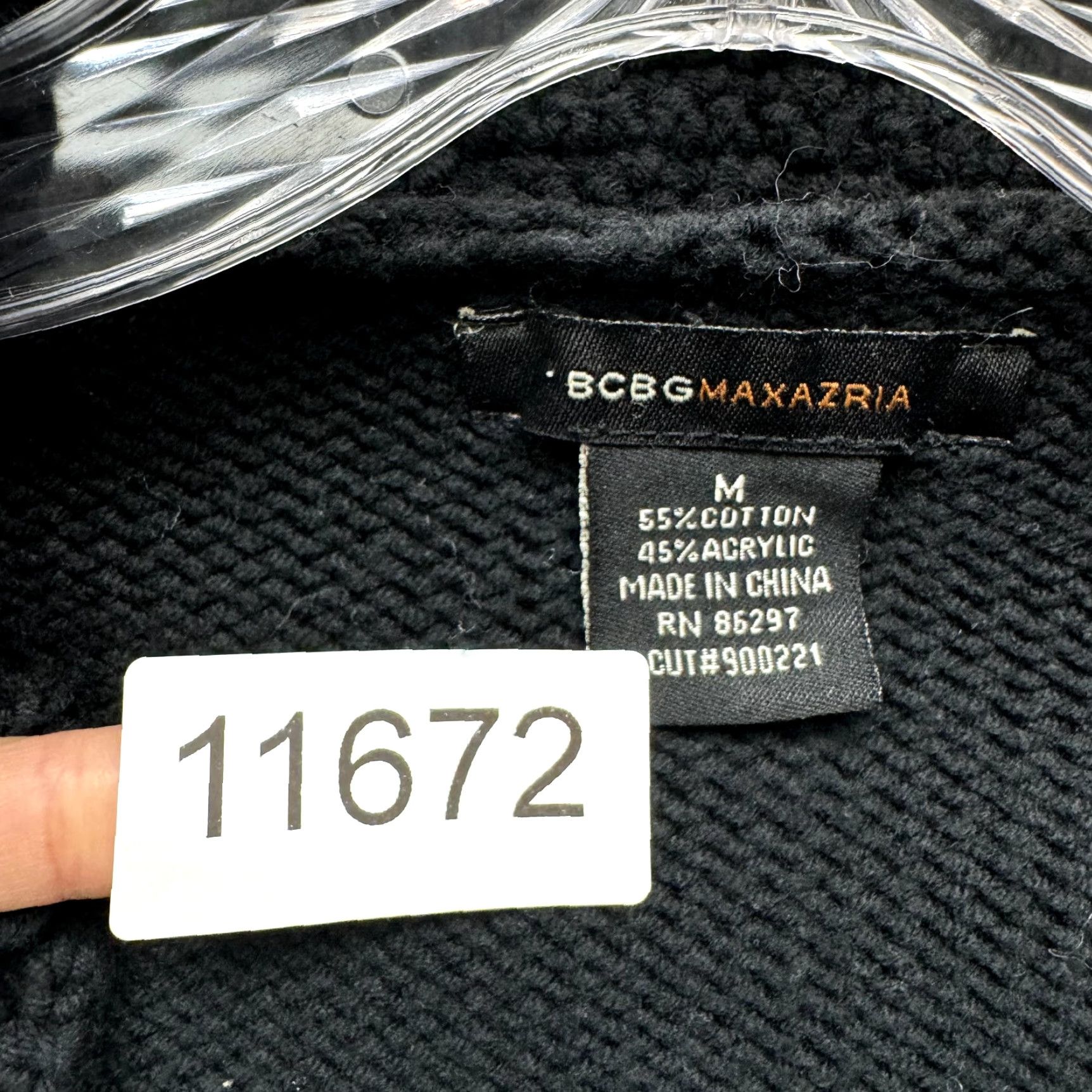 Bcbgmaxazria VINTAGE Y2K Cardigan Sweater Black Medium Shaggy Knit Boho Grunge Fairy Carpet Look Y2K Size M / US 6-8 / IT 42-44 - 7 Thumbnail