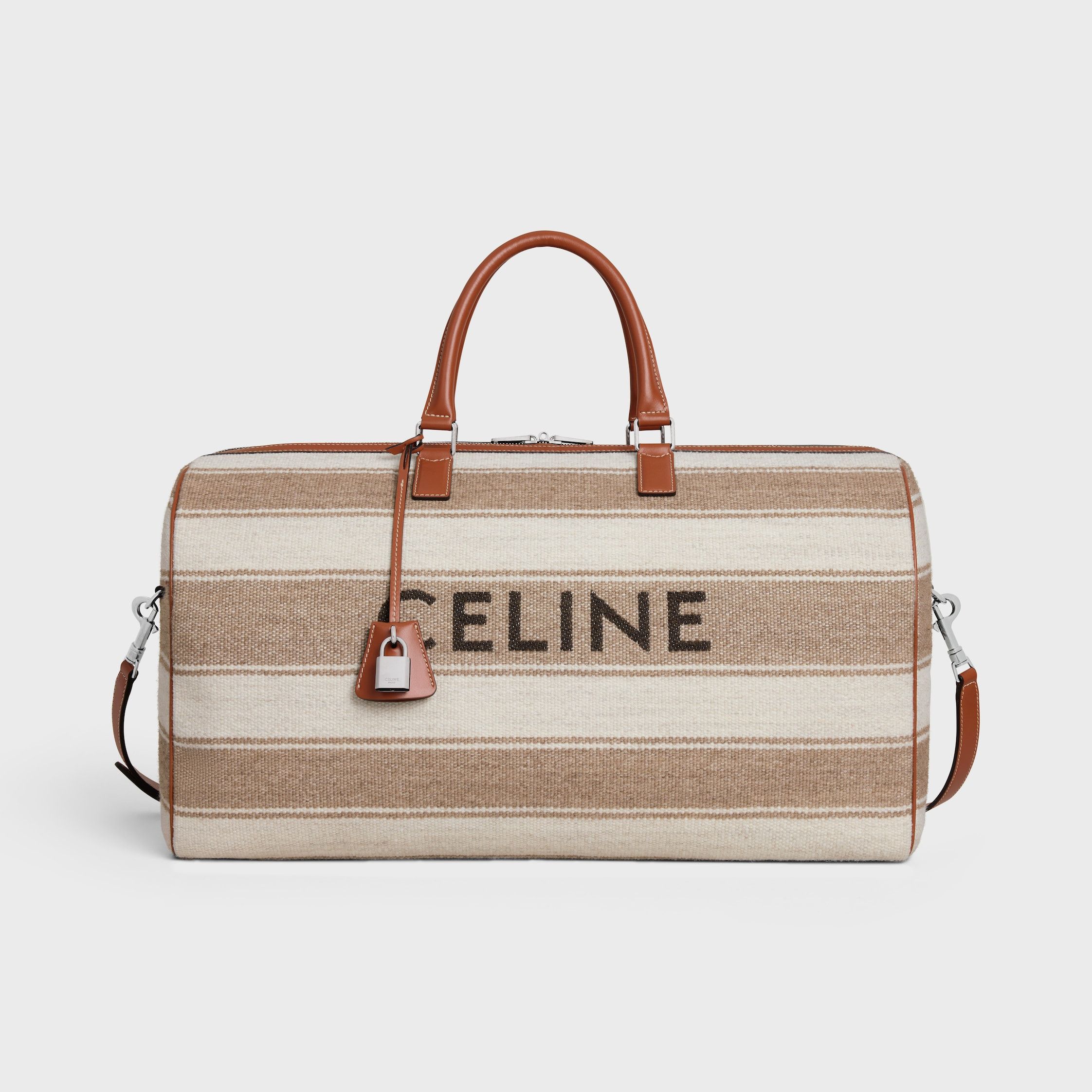 Celine LARGE TRAVEL BAG IN TEXTILE WITH CELINE JACQUARD AND CALFSKIN Size ONE SIZE - 1 Thumbnail