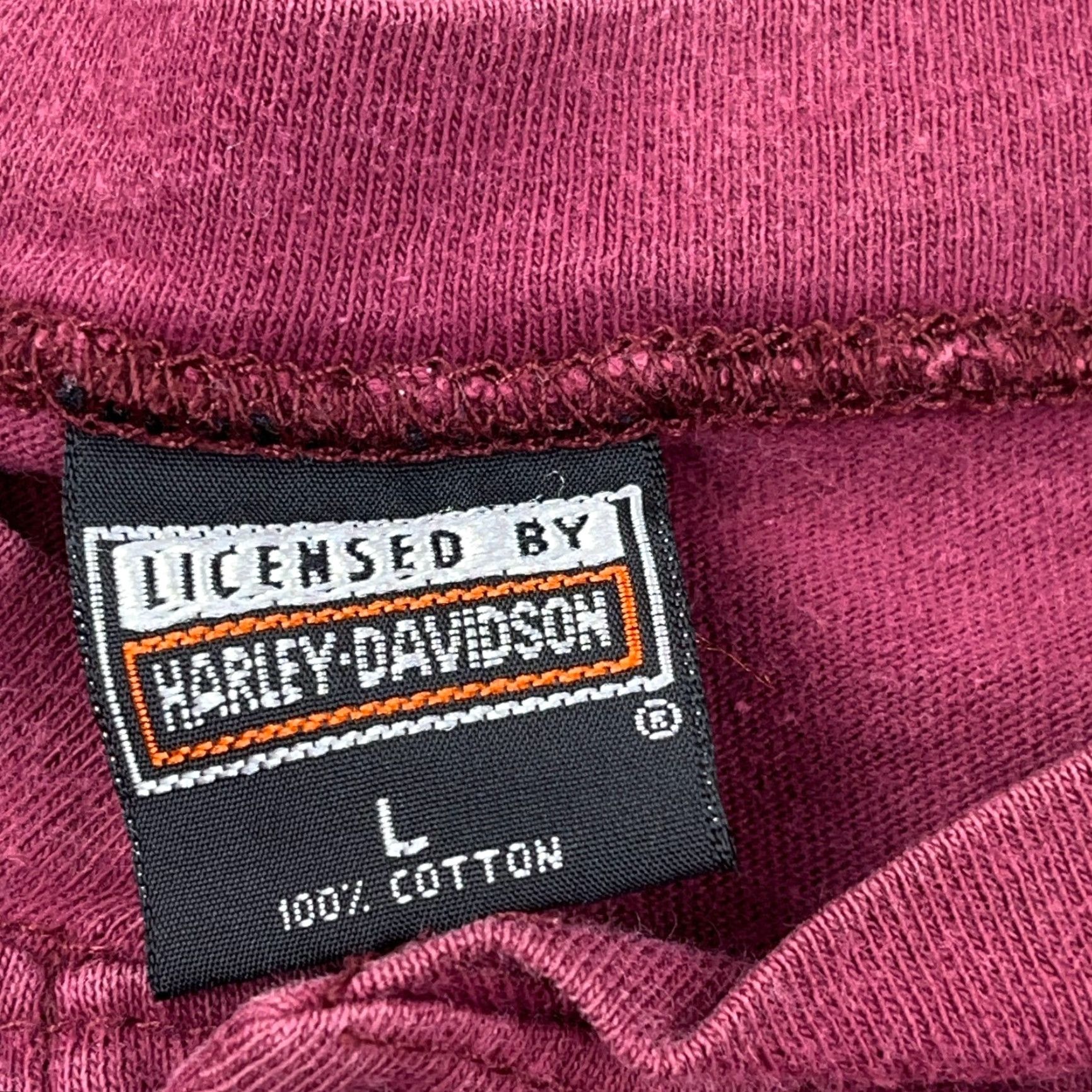 Harley Davidson VINTAGE Harley-Davidson Shirt Men Large Maroon 90s Logo Knit Short Sleeve T-Shirt USA 80s 90s Retro Motorcycle Cotton Size US L / EU 52-54 / 3 - 4 Thumbnail