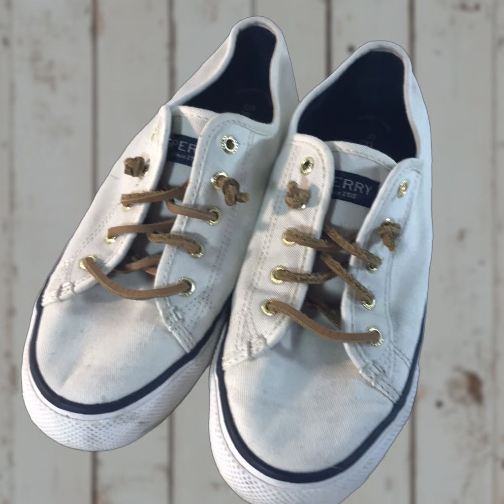 Sperry VINTAGE Sperry Top Sider Casual Slip-On Women’s Size 8 White Canvas Shoes Size M / US 6-8 / IT 42-44 - 1 Thumbnail