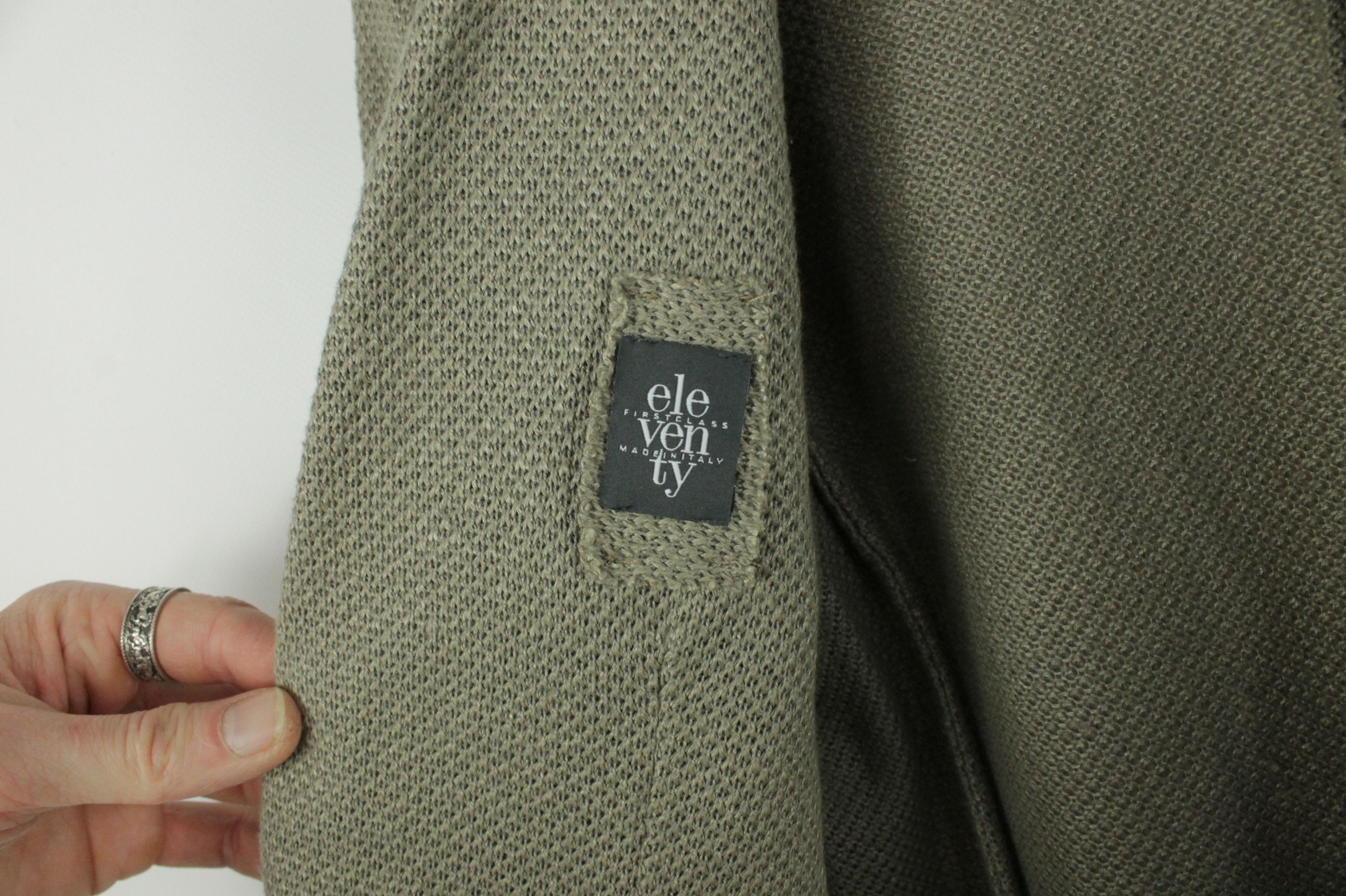Eleventy Eleventy Tailored Blazer Knit Linen Cotton Blend Jacket Size L / US 10 / IT 46 - 7 Thumbnail