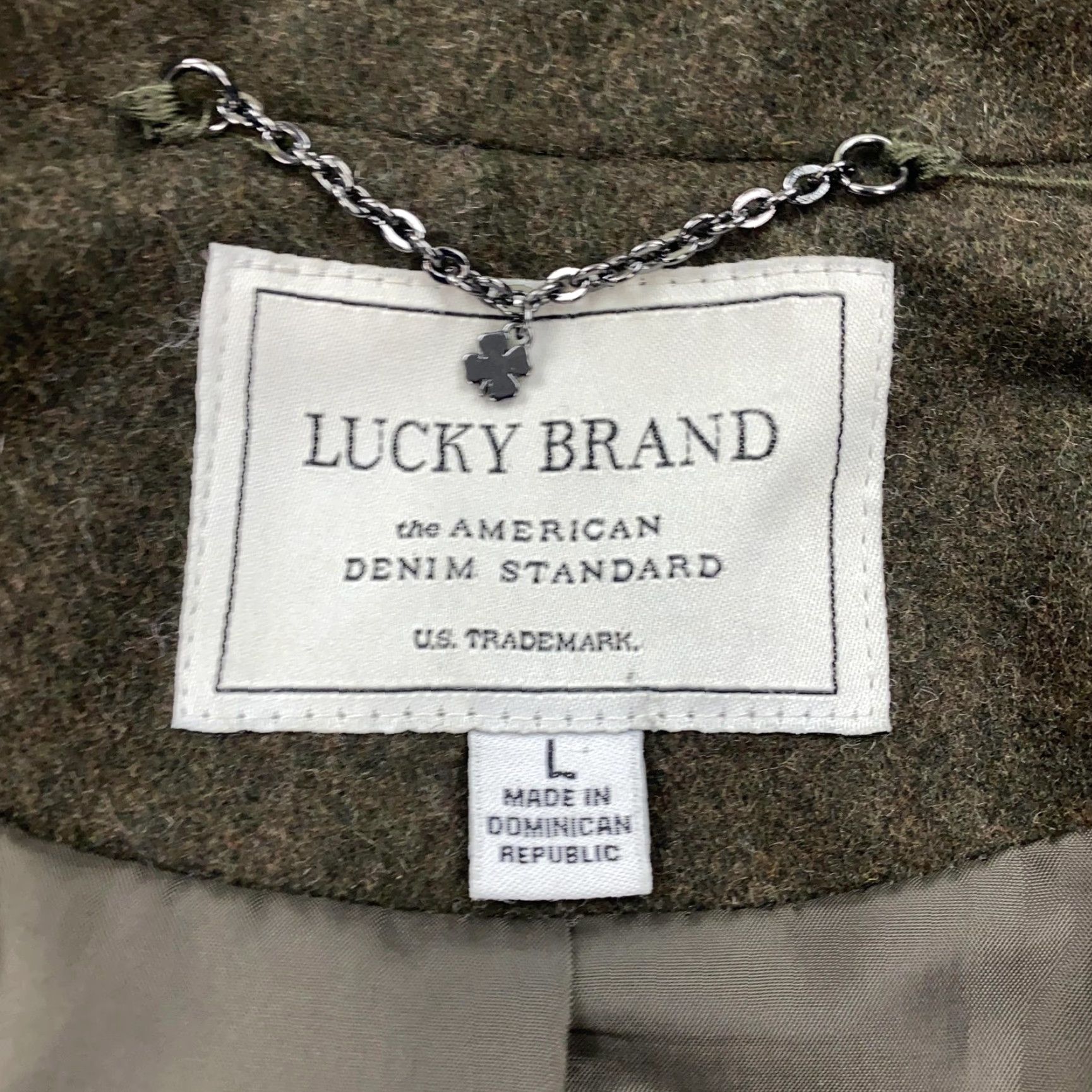 Lucky Brand Lucky Brand Coat Womens Large Brown Wool Blend Pea Coat Military Style Button Zip Lined Pockets Collared Mid-Length Fall Winter Vintage: No Size L / US 10 / IT 46 - 6 Thumbnail