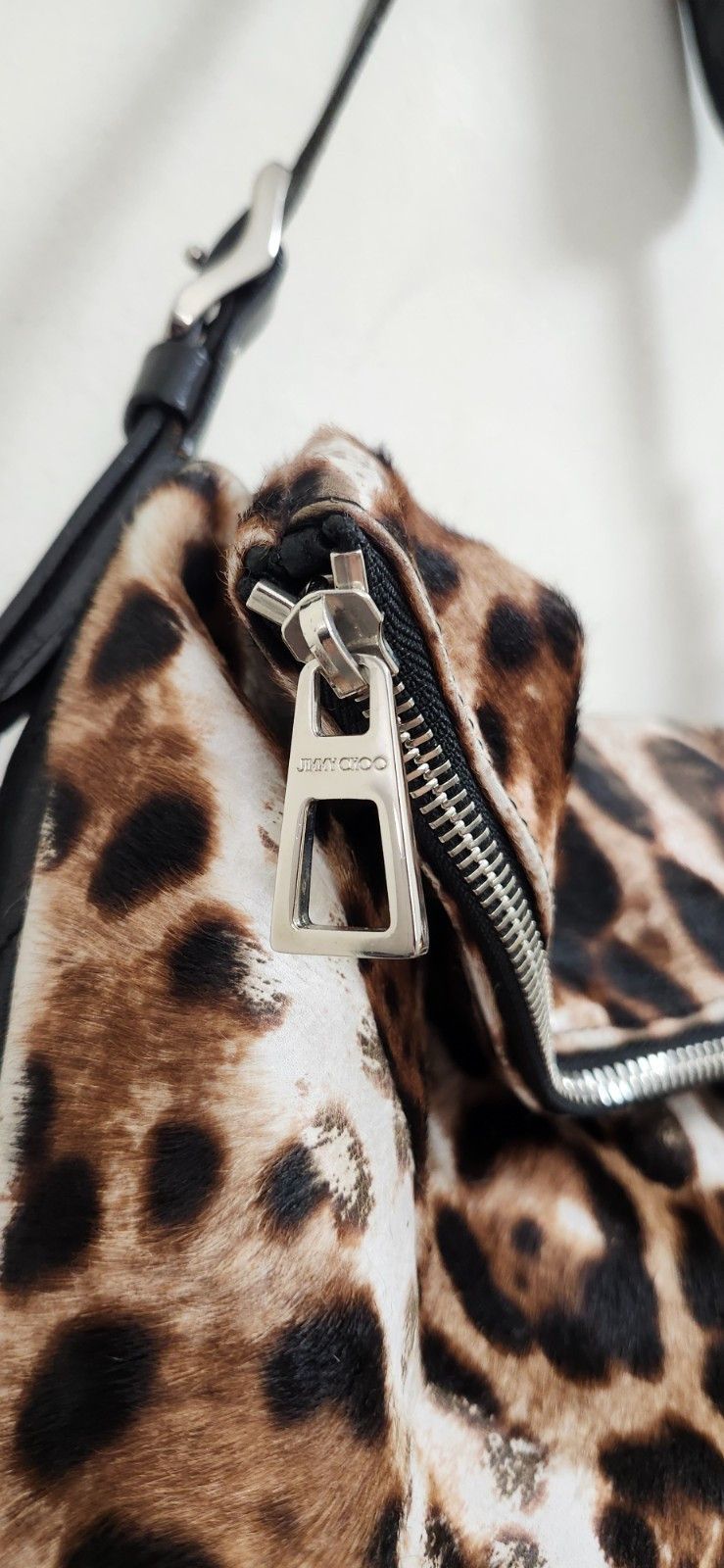 Jimmy Choo Jimmy Choo Animal Print Hobo Bag Fur & Leather Designer Size ONE SIZE - 16 Thumbnail