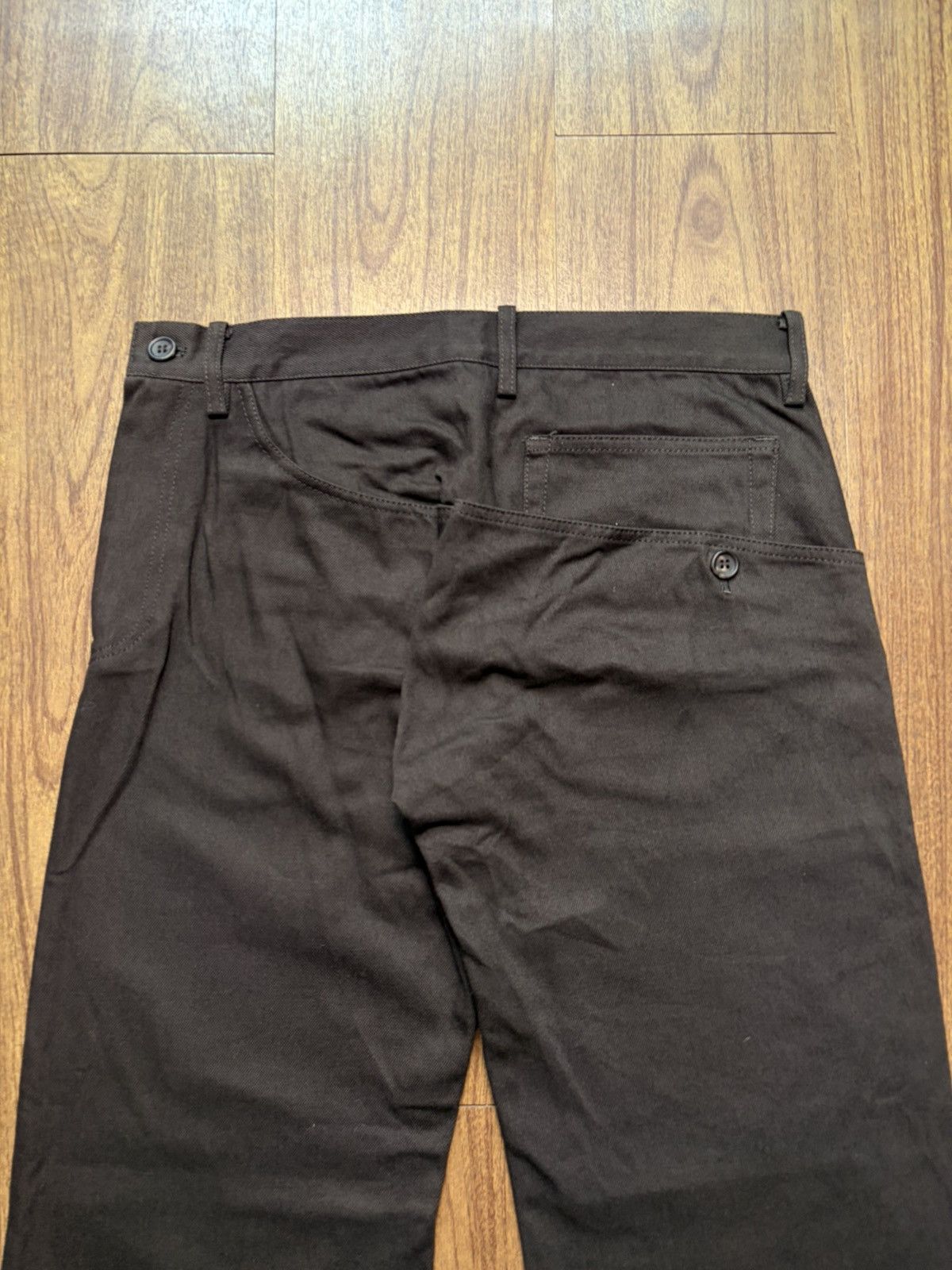 Yohji Yamamoto FREE TAX! 90s Asymmetrical Sideways Wide Leg Denim Pants Size US 31 - 4 Thumbnail