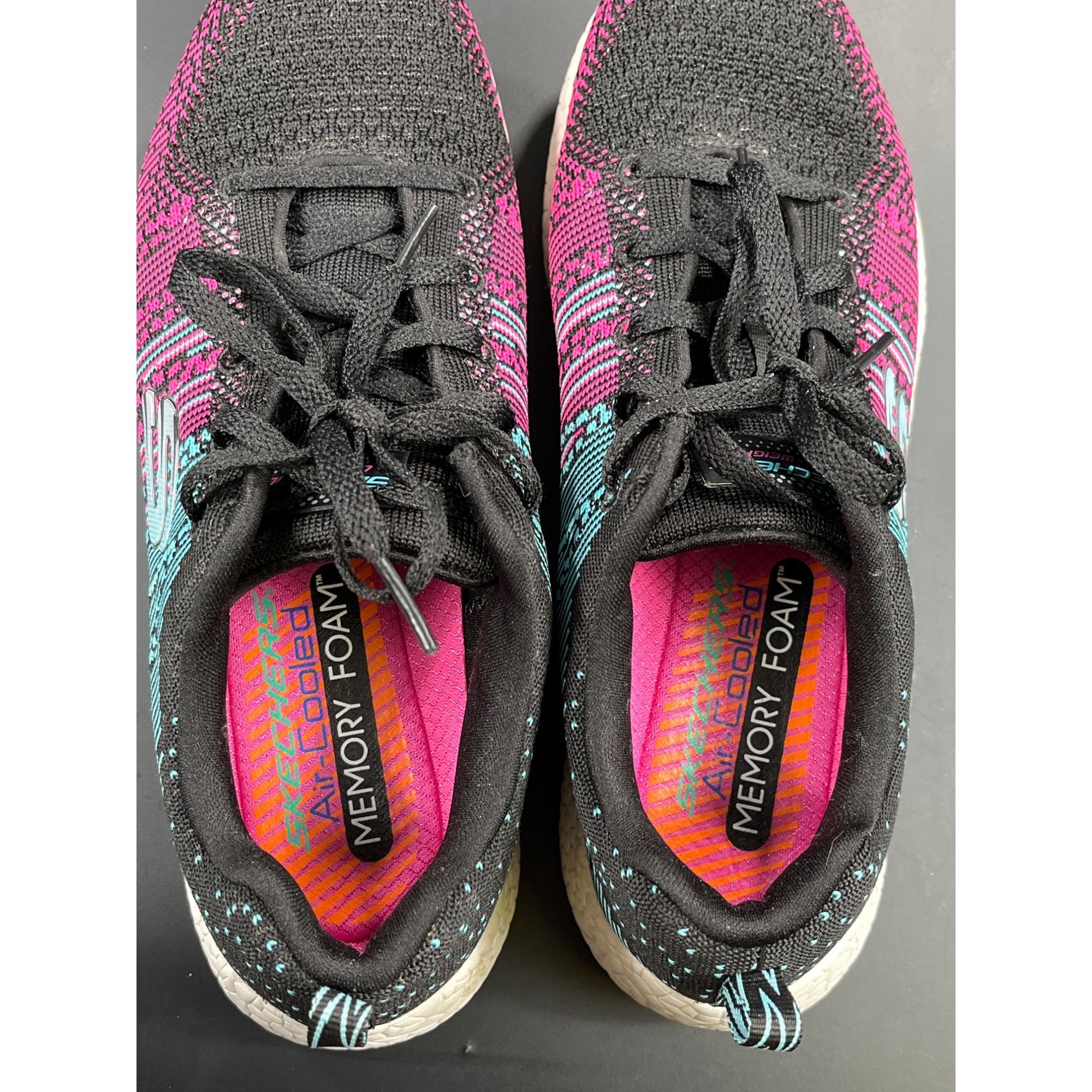 SKECHERS Skechers SKU 7840 Womens Knit Sneakers Pink Teal Low Top Sho Size US 7.5 / IT 37.5 - 7 Thumbnail
