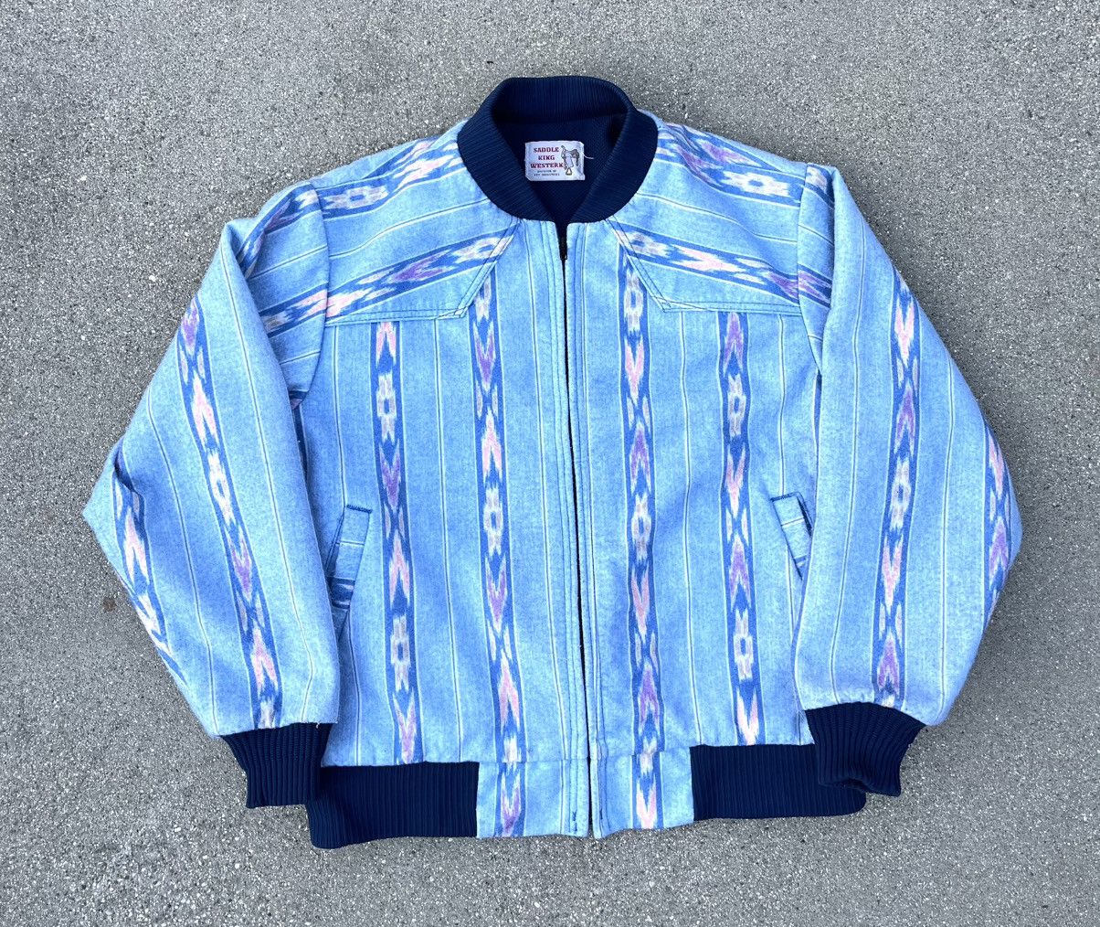 Other Vintage Saddle King Western Navajo Aztec Bomber Jacket Size US XL / EU 56 / 4 - 1 Thumbnail