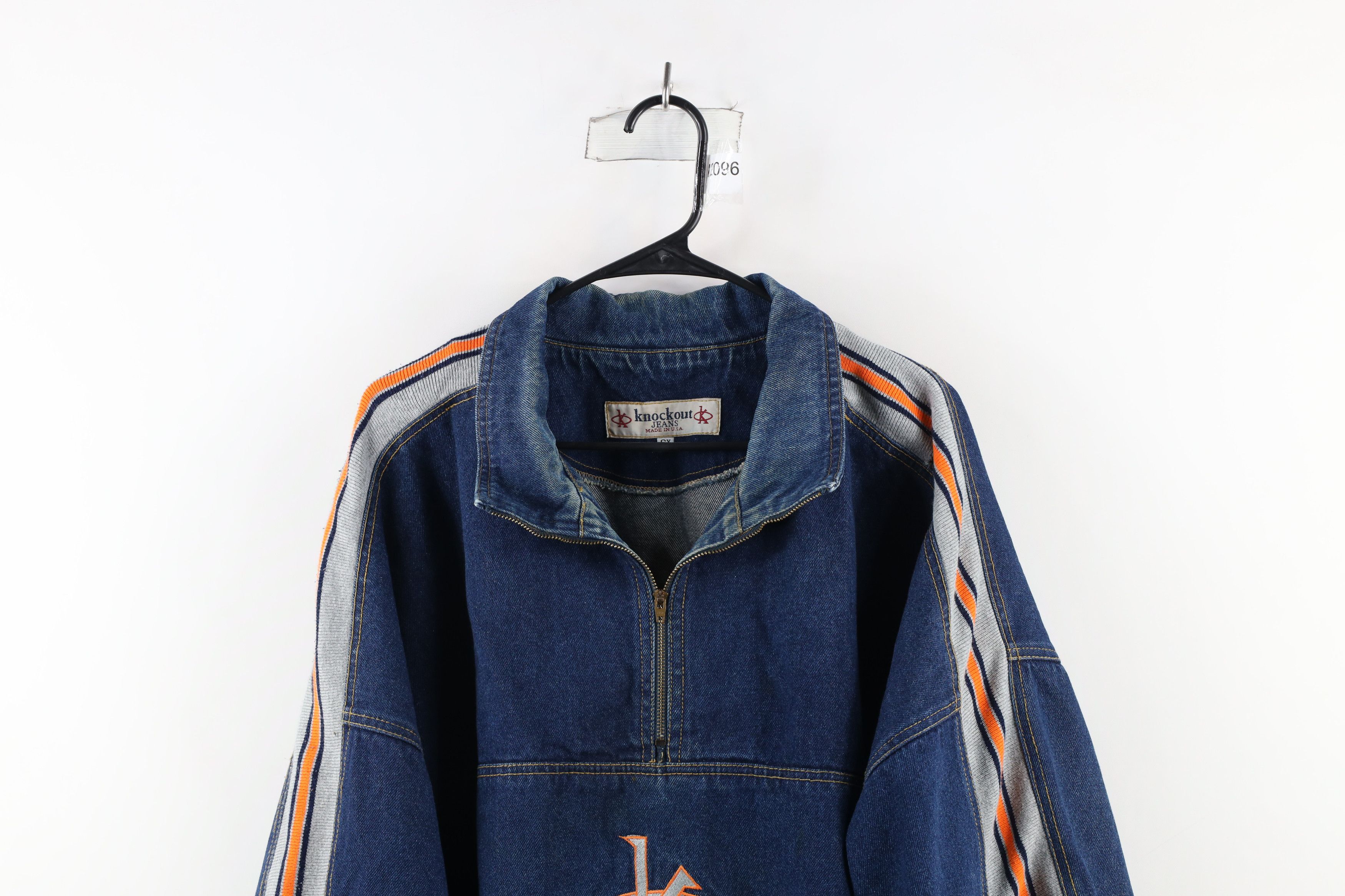 Vintage Vintage 90s Streetwear Half Zip Pullover Denim Jacket USA Size US XXL / EU 58 / 5 - 2 Thumbnail
