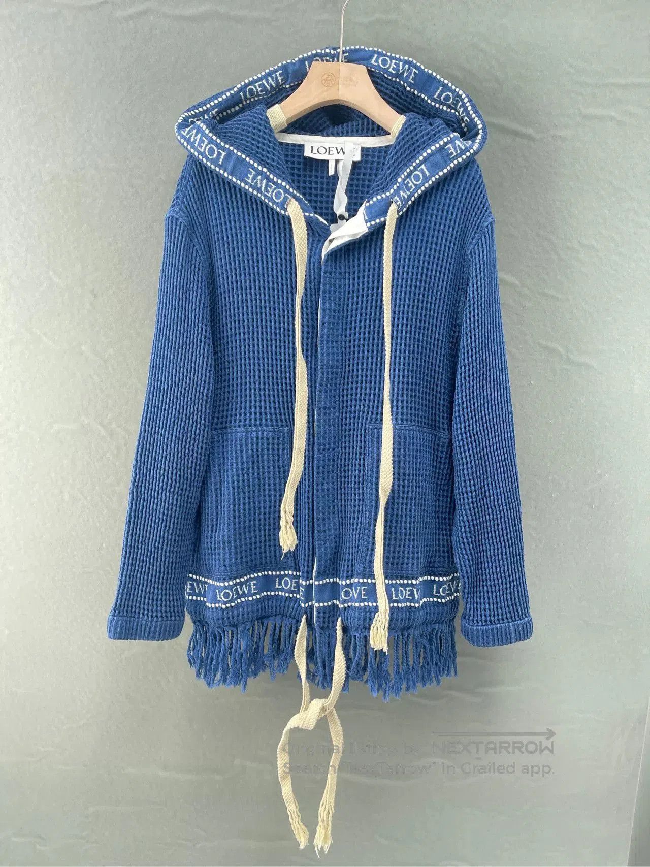 Loewe LOEWE Blue Cotton Hooded Fringe Jacket. Size US M / EU 48-50 / 2 - 1 Thumbnail