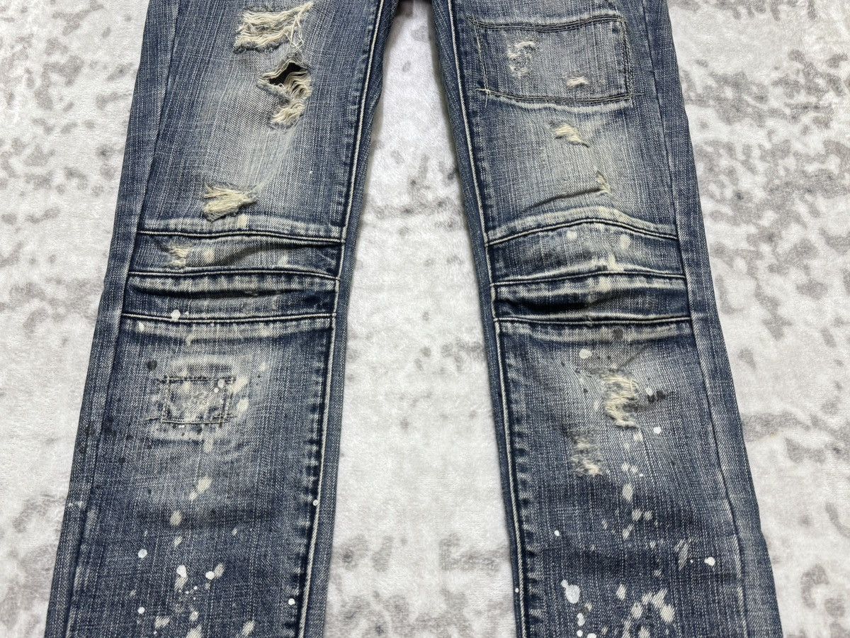 5351 POUR LES FEMMES Archive 5351 Pour Les Fammes Distressed Slim Biker jeans Size 26" / US 2 / IT 38 - 6 Thumbnail