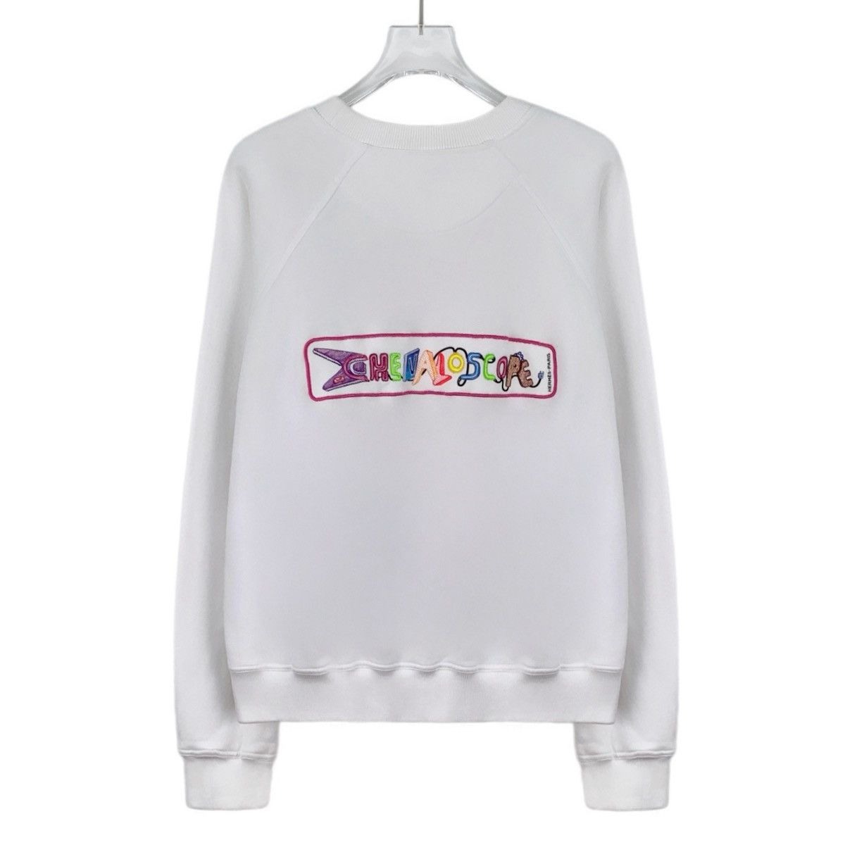 Hermes Hermes White Letter Cotton Crew Neck Sweatshirt K26WX Size M / US 6-8 / IT 42-44 - 2 Thumbnail