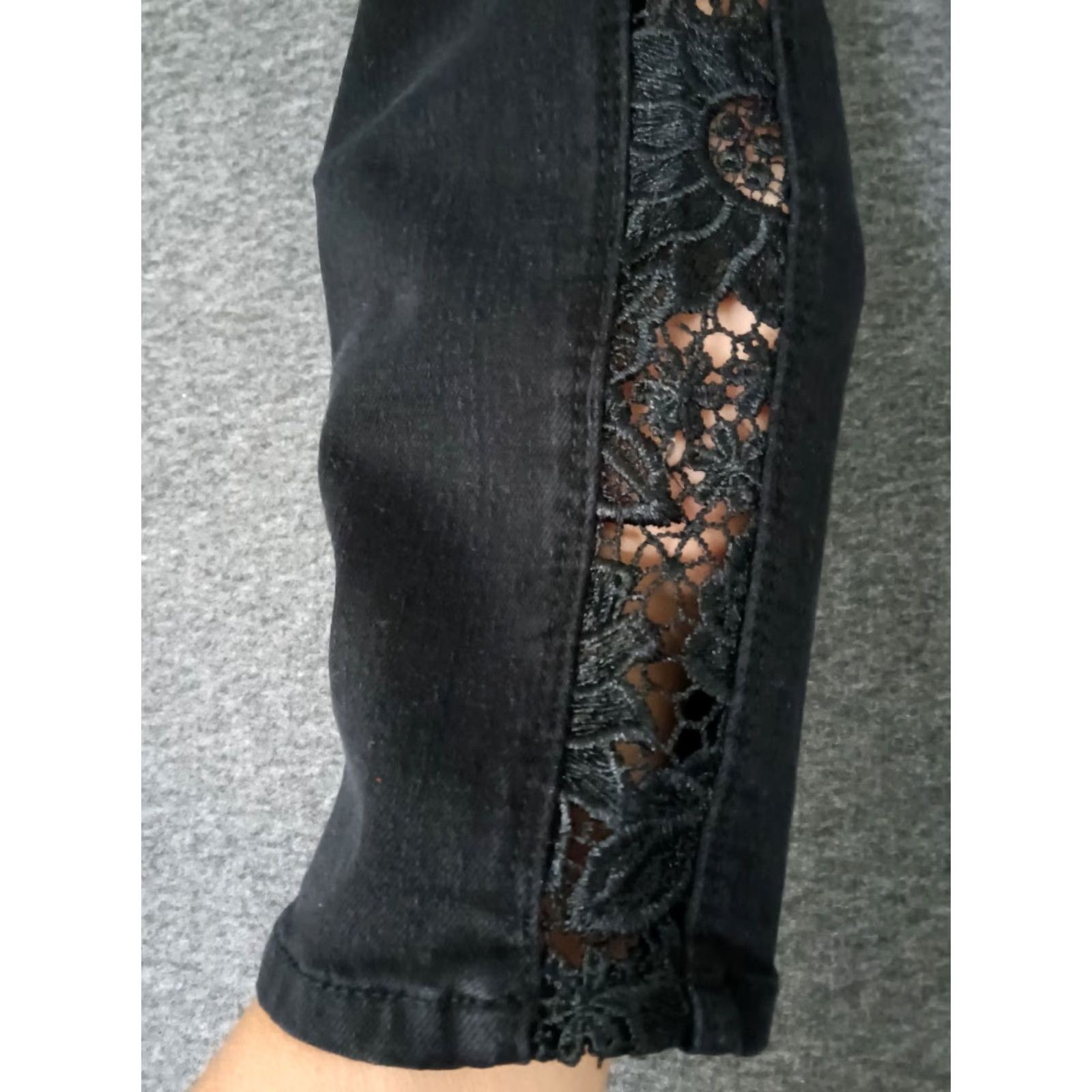 B Sides Nevermind Paper Fox Nevermind Jeans 5-Pocket Skinny Denim Dark Wash Black 28 Womens Jeans Skinny 90s Ladies Black Dark Wash 28 Size 28" / US 6 / IT 42 - 3 Thumbnail