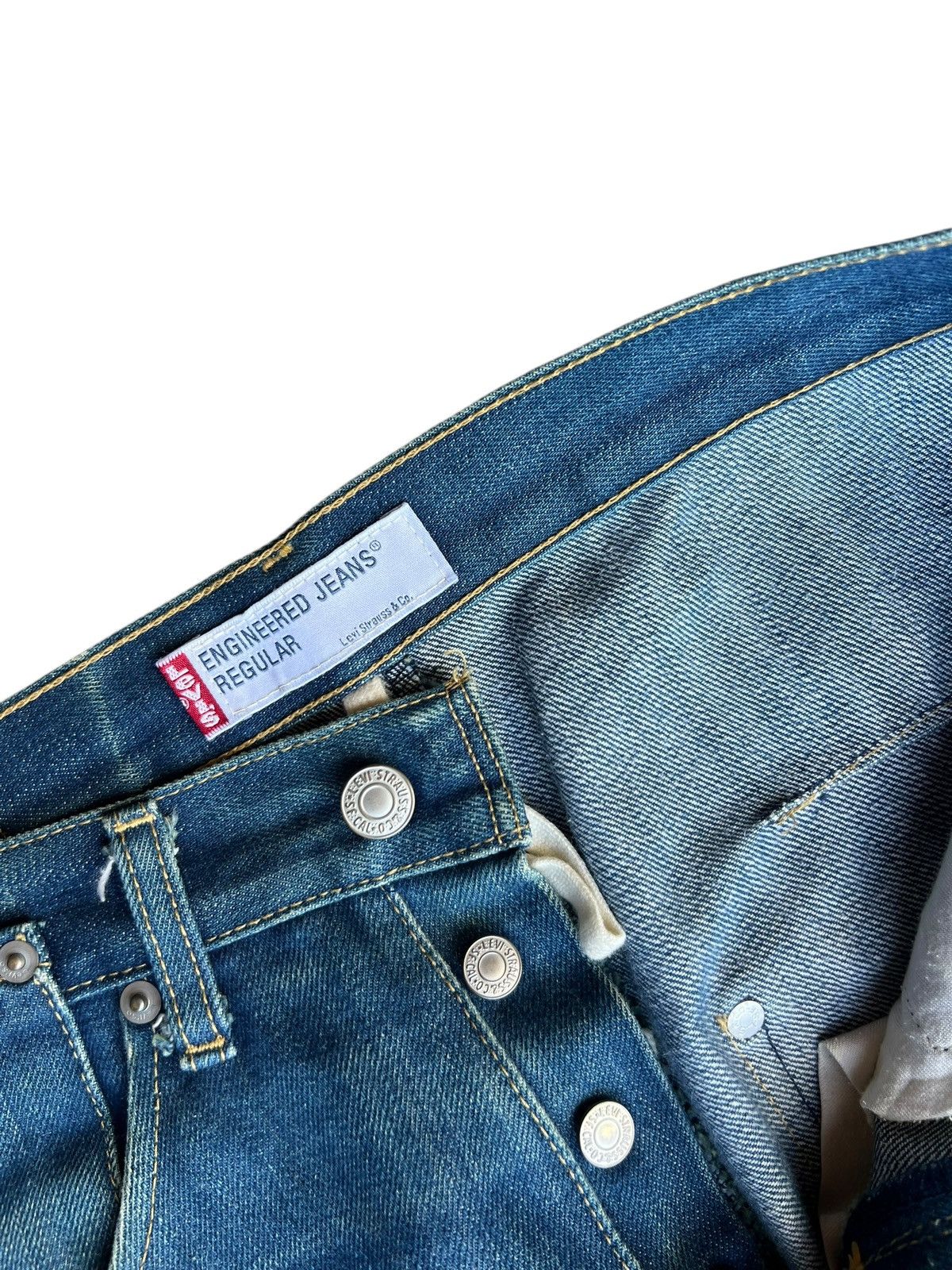 Levi's Vintage 2001 Levi’s Engineered Regular Dirty Mud Denim Jeans Size US 30 / EU 46 - 7 Thumbnail