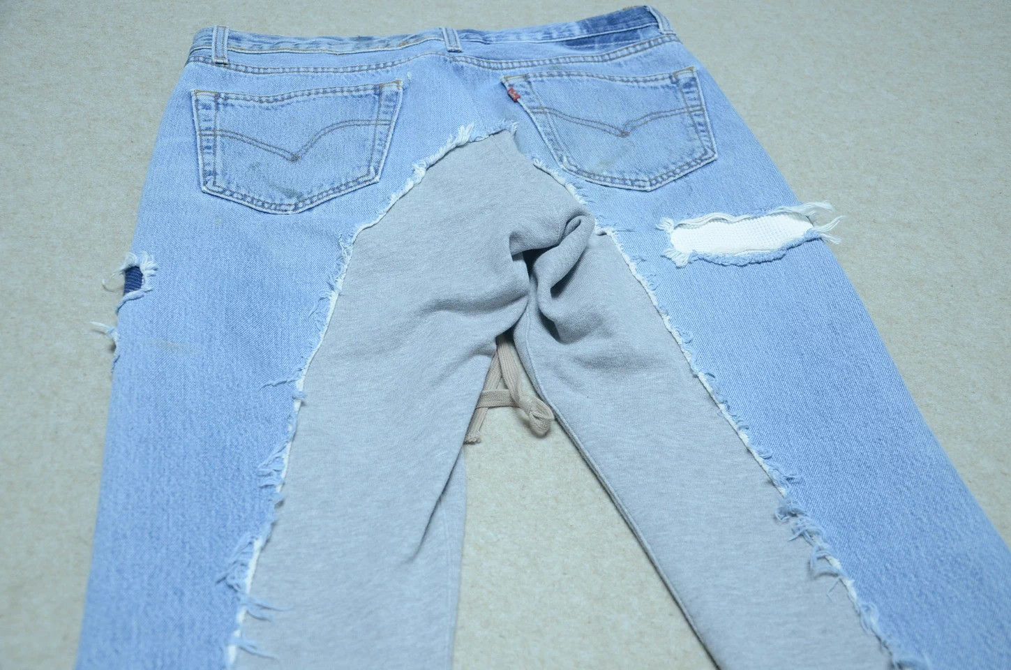 Greg Lauren Greg Lauren Classic Deconstructed Jeans-Sweatpants Paneled Size US 31 - 6 Thumbnail