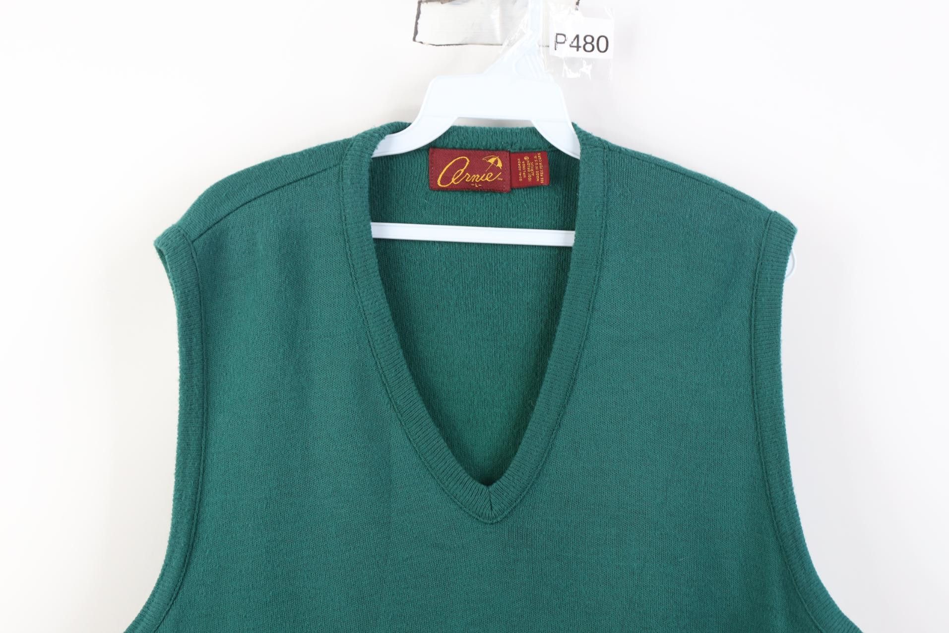 Vintage Vintage 70s 80s The Masters Golf Knit Sweater Vest Green USA Size US L / EU 52-54 / 3 - 2 Thumbnail